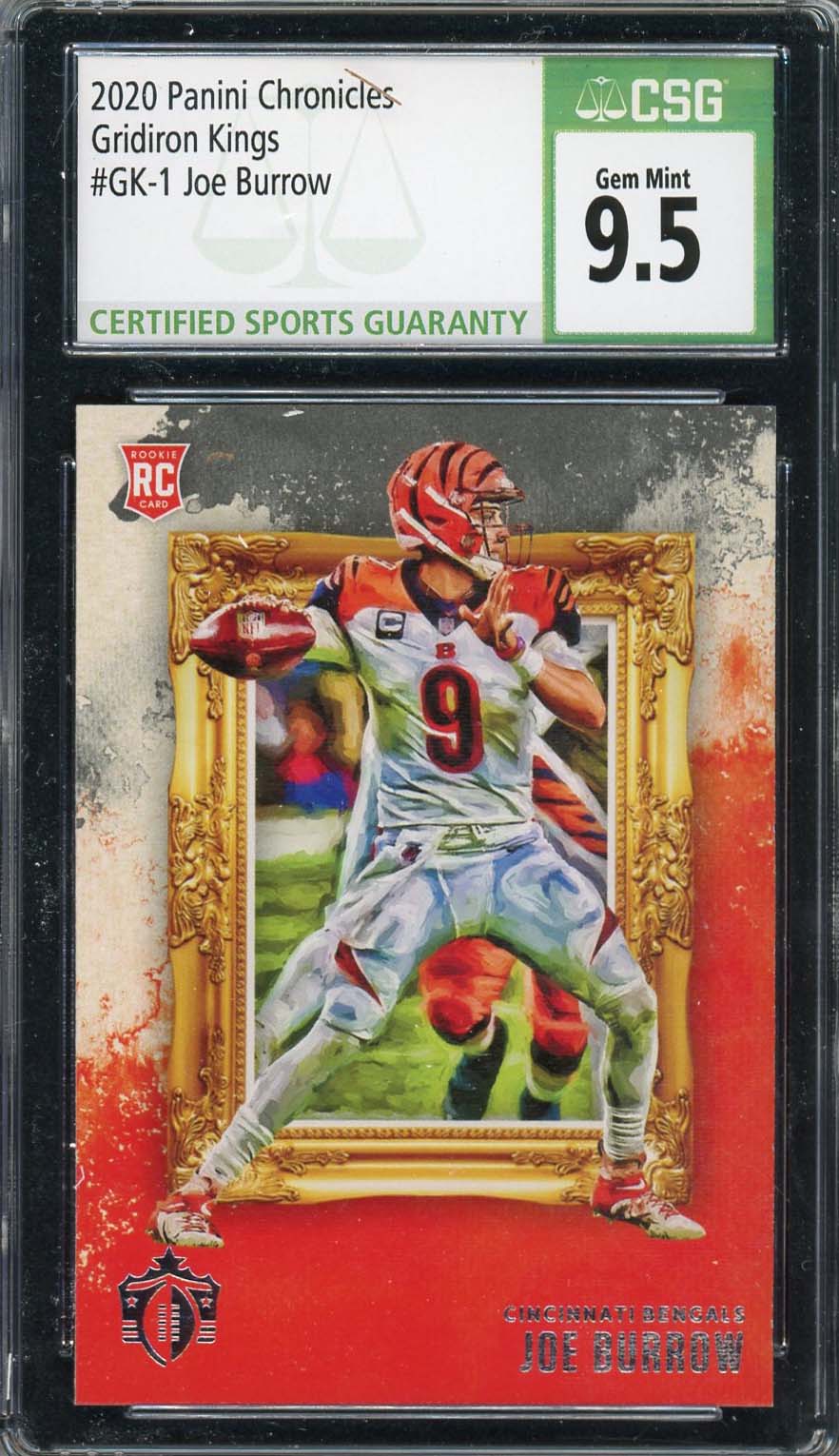 Joe Burrow 2020 Panini Chronicles Gridiron Kings Rookie Card #GK1 Graded CSG 9.5