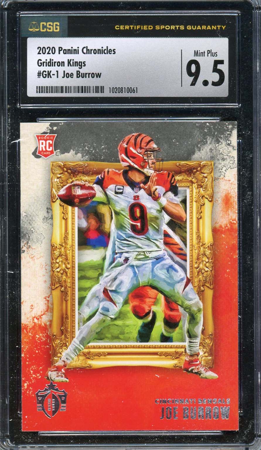 Joe Burrow 2020 Panini Chronicles Gridiron Kings Rookie Card #GK1 New CSG 9.5