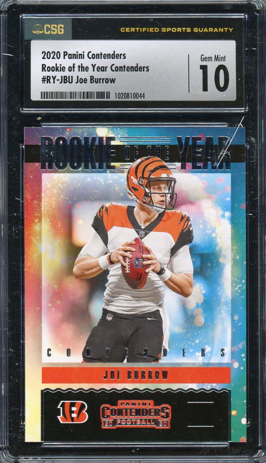 Joe Burrow 2020 Panini Contenders Rookie of the Year Card RC #RY-JBU New CSG 10