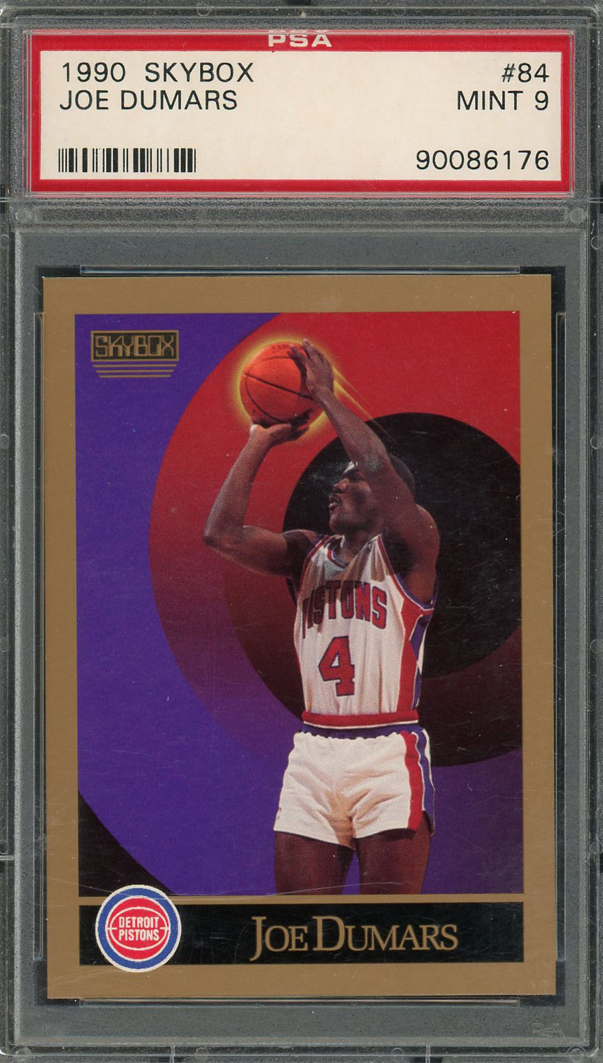 Joe Dumars 1990 Skybox Basketball Card #84 Graded PSA 9 MINT