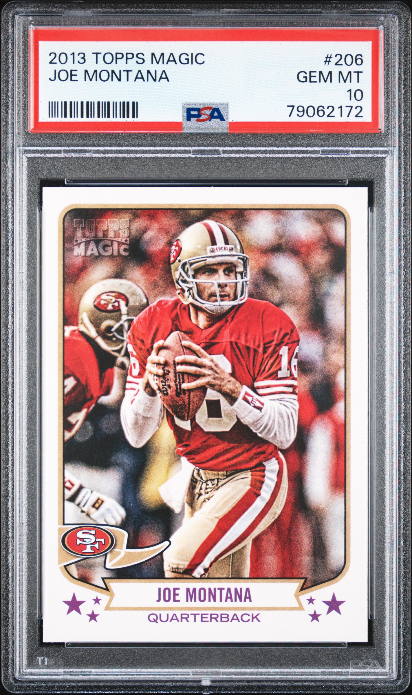 Joe Montana 2013 Topps Magic Football Card #206 Graded PSA 10