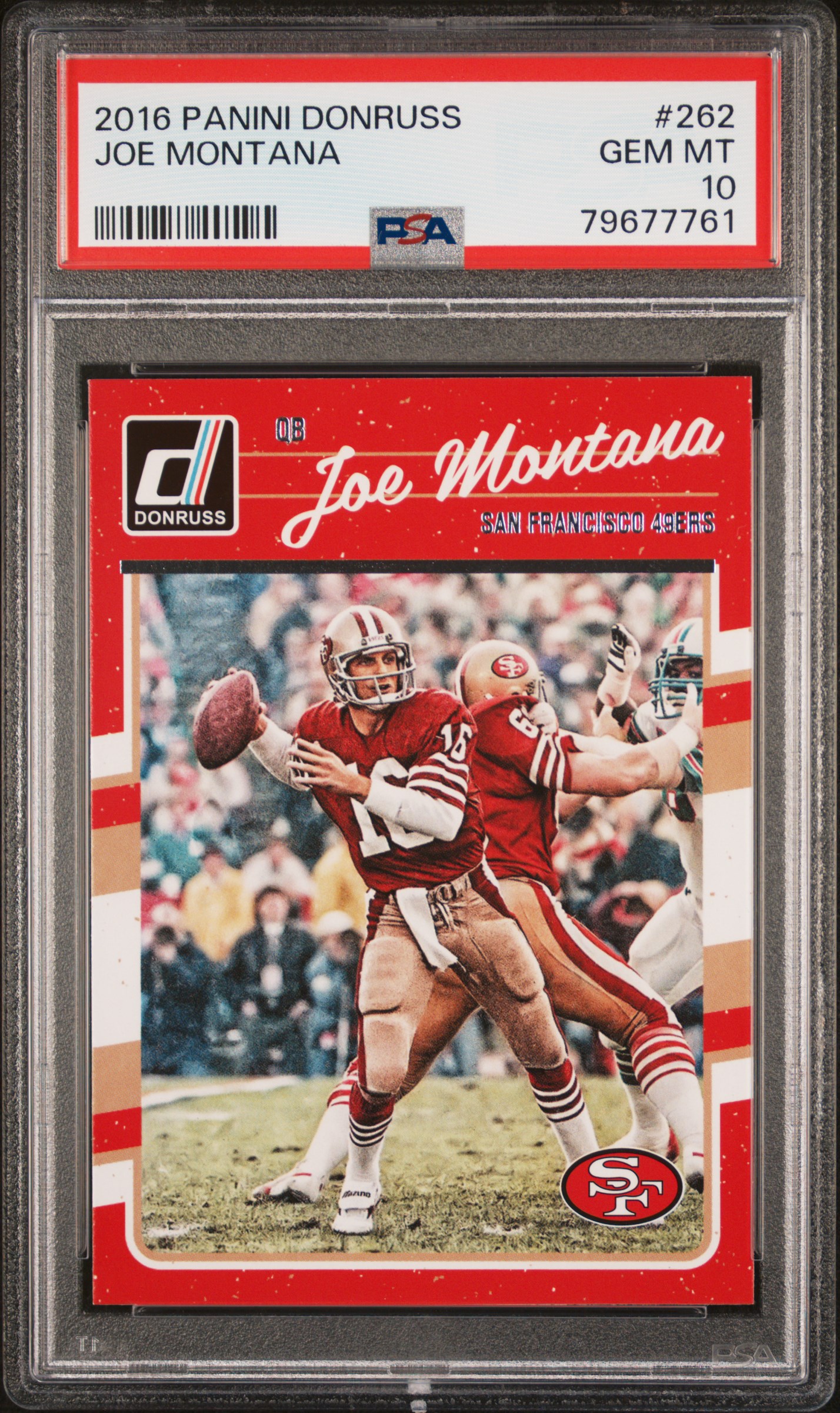 Joe Montana 2016 Panini Donruss Football Card #262 Graded PSA 10