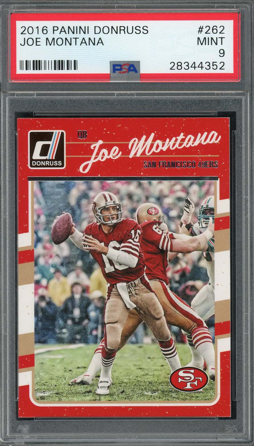 Joe Montana 2016 Panini Donruss Football Card #262 PSA 9 Joe Montana 2016 Panini Donruss Football Card #262 PSA 9
