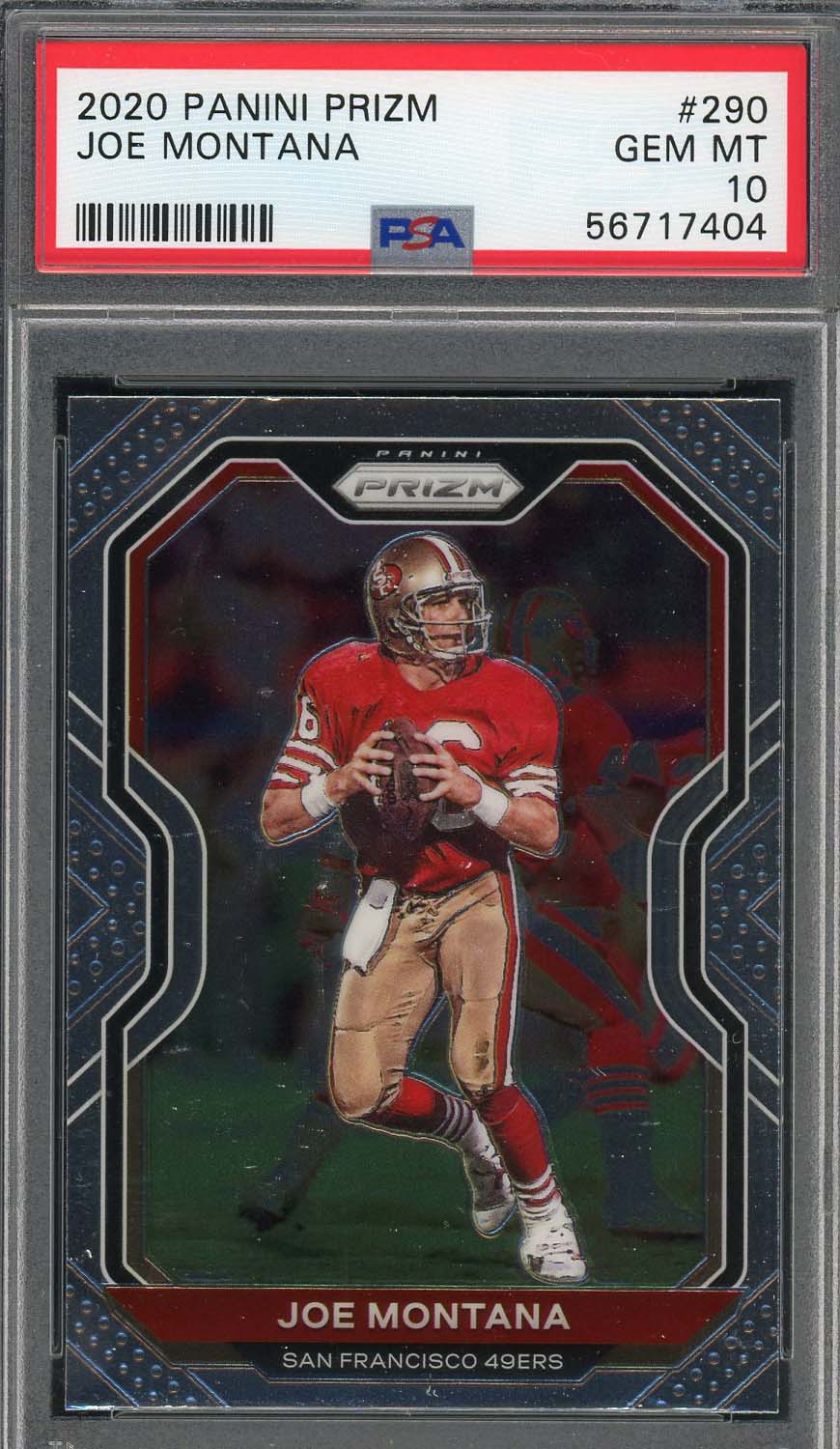 Joe Montana 2020 Panini Prizm Football Card #290 Graded PSA 10