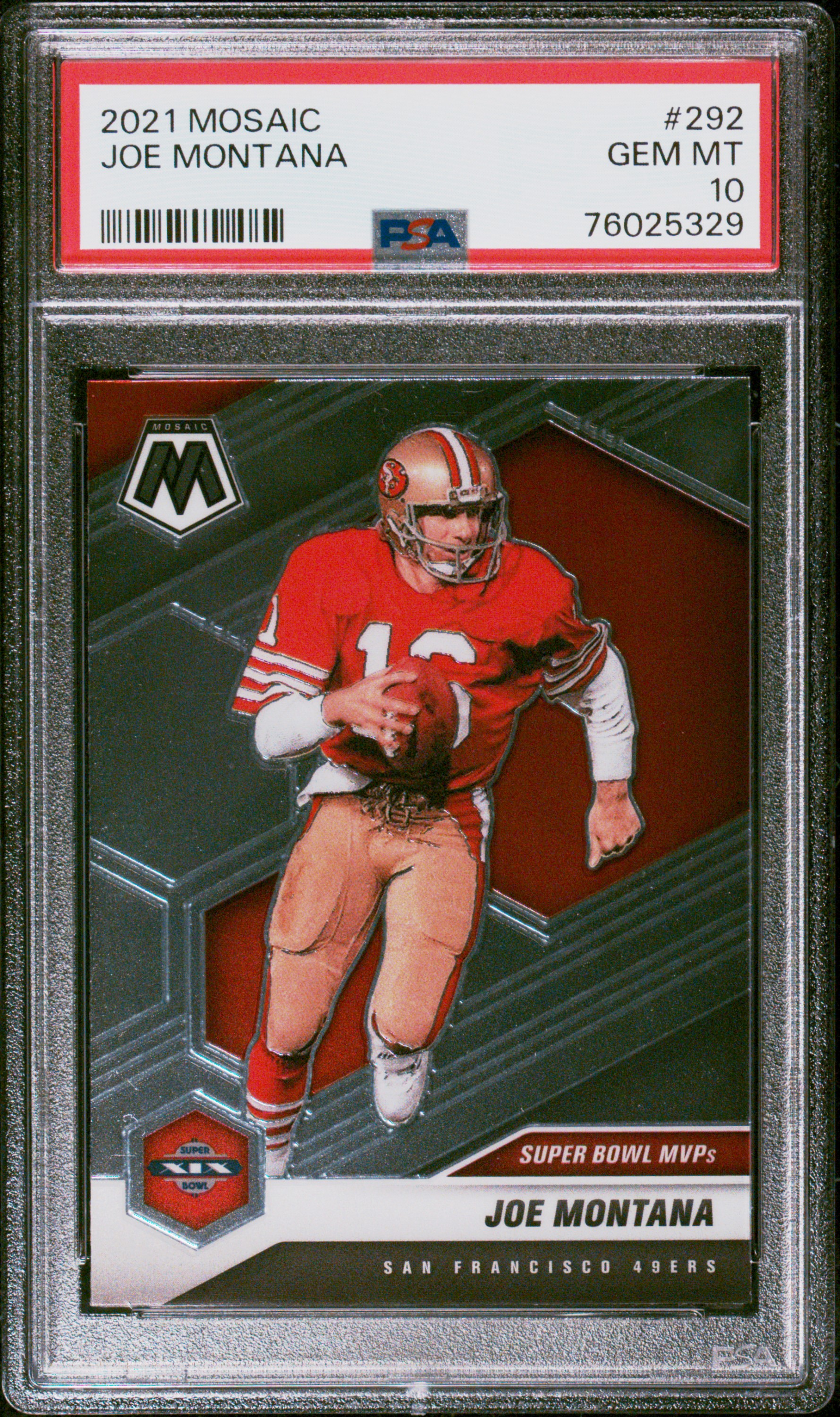 Joe Montana 2021 Panini Mosaic Football Card #292 Graded PSA 10