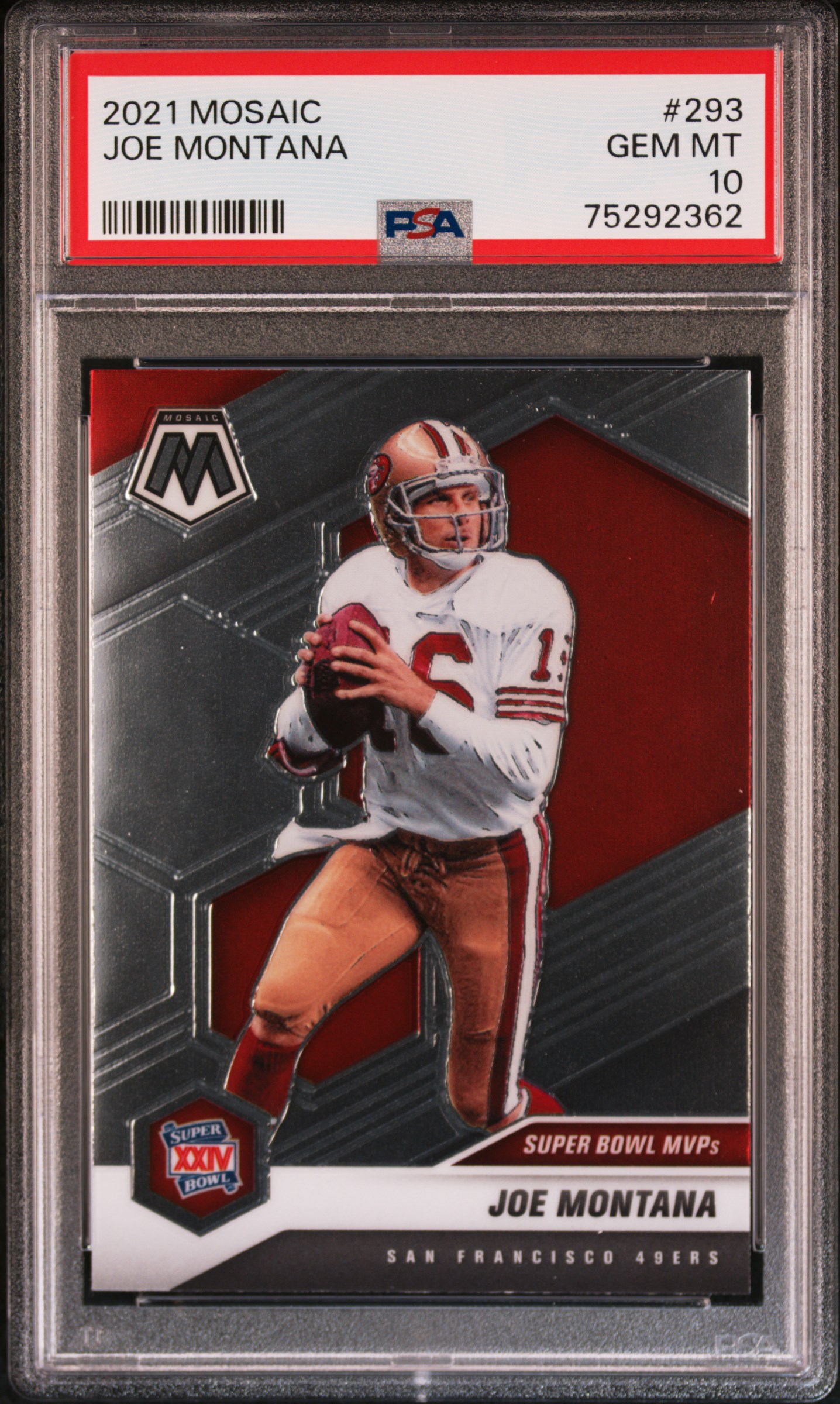 Joe Montana 2021 Panini Mosaic Football Card #293 Graded PSA 10