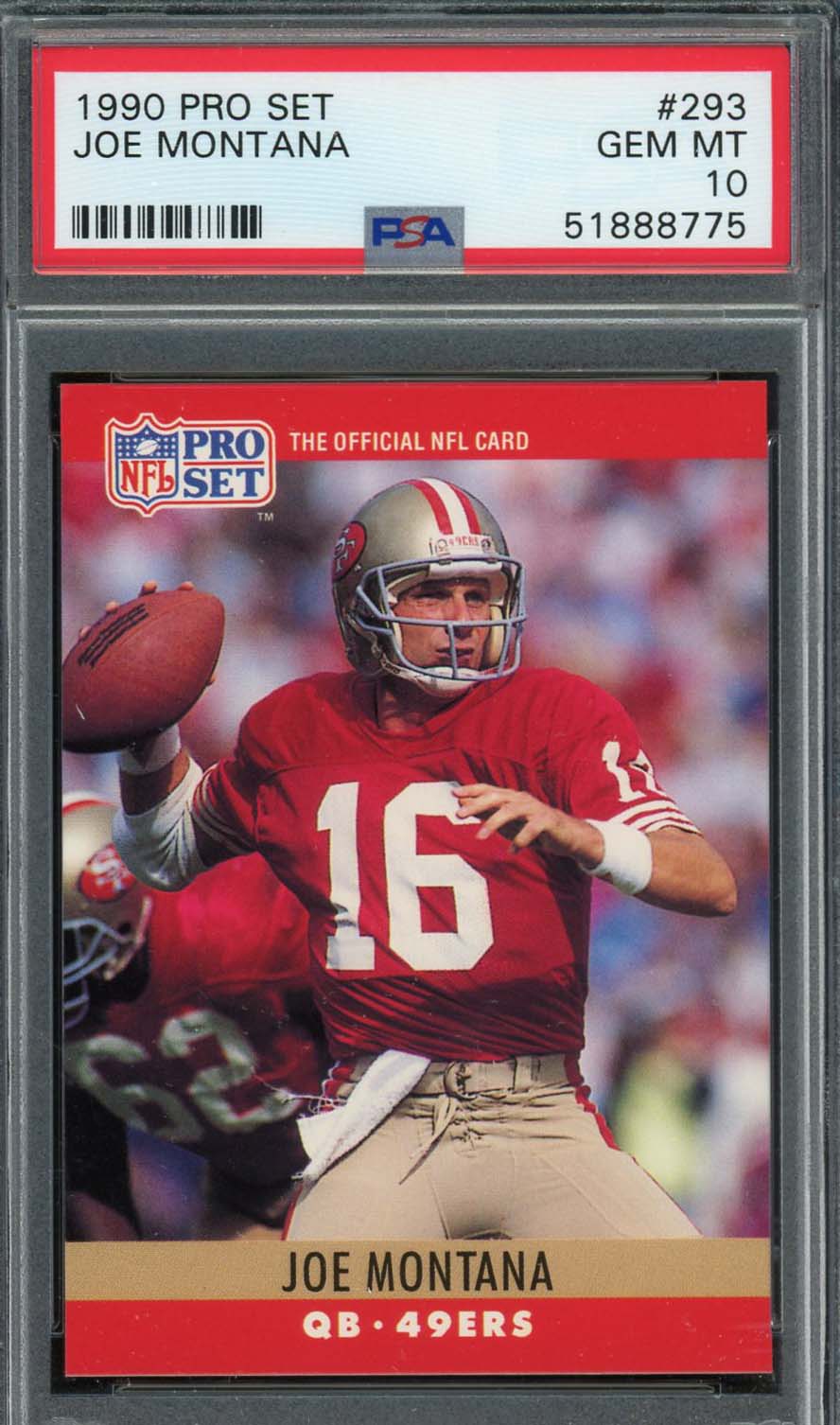 Joe Montana 1990 Pro Set Football Card #293 Graded PSA 10 GEM MINT