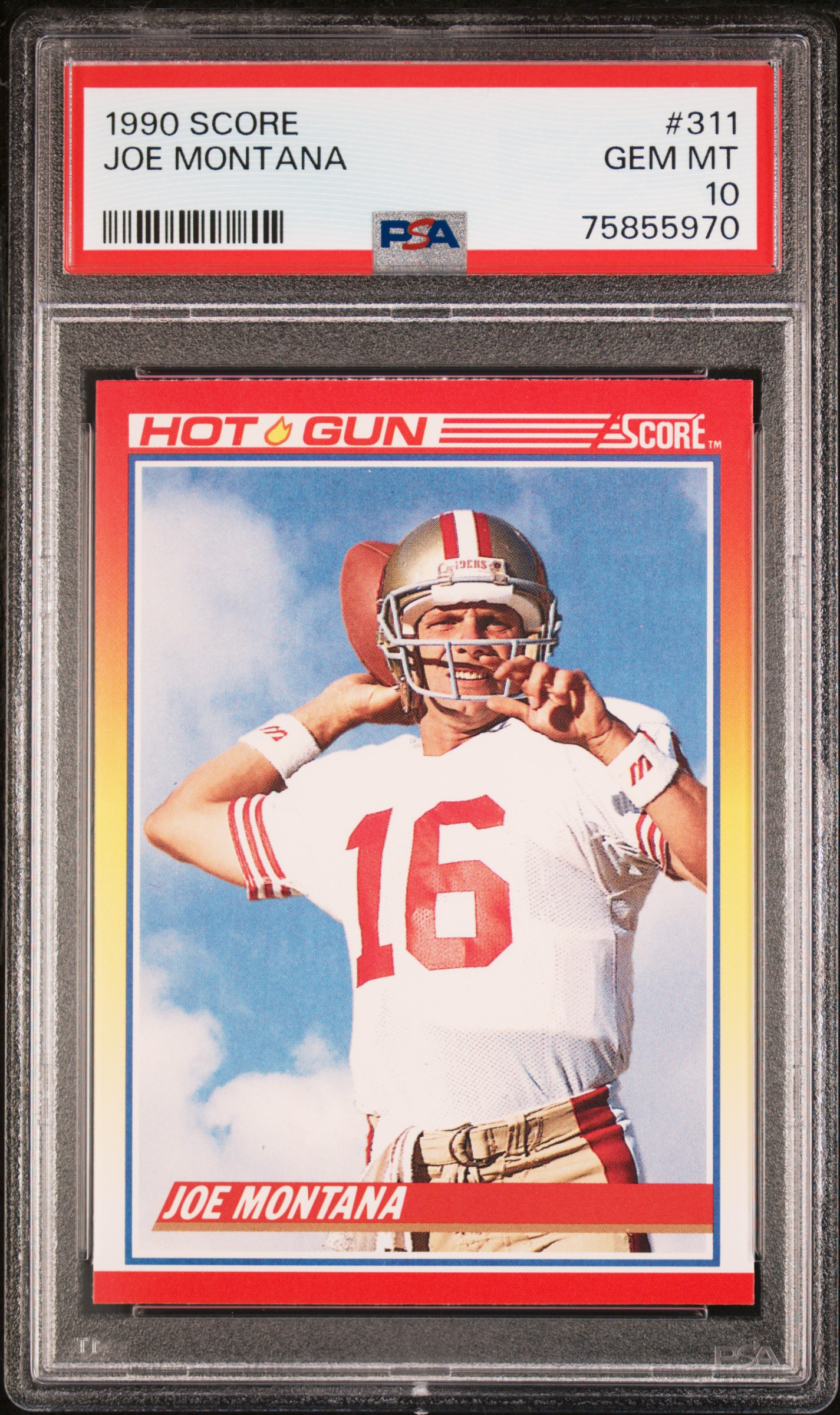 Joe Montana 1990 Score Football Card #311 Graded PSA 10