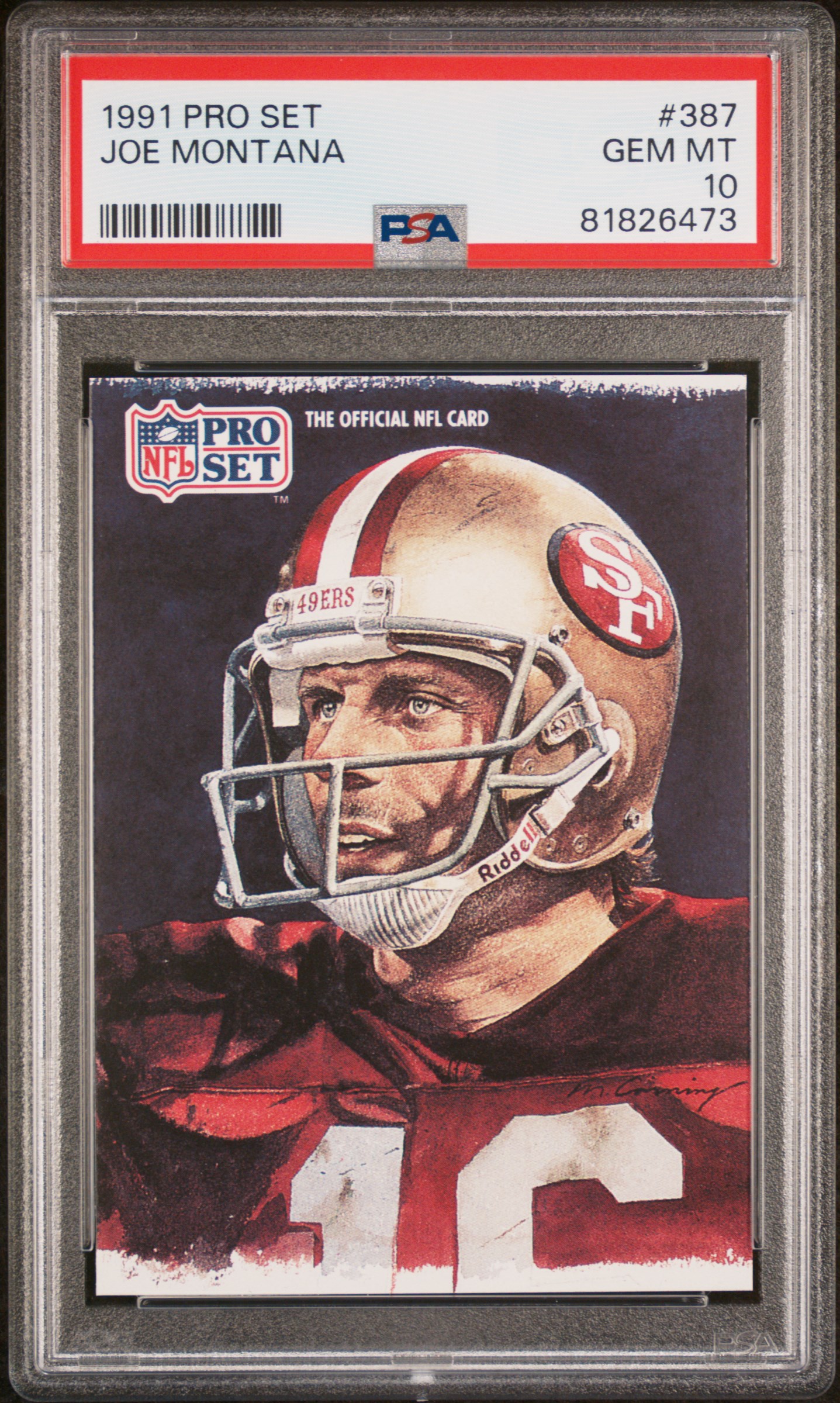 Joe Montana 1991 Pro Set Football Card #387 Graded PSA 10