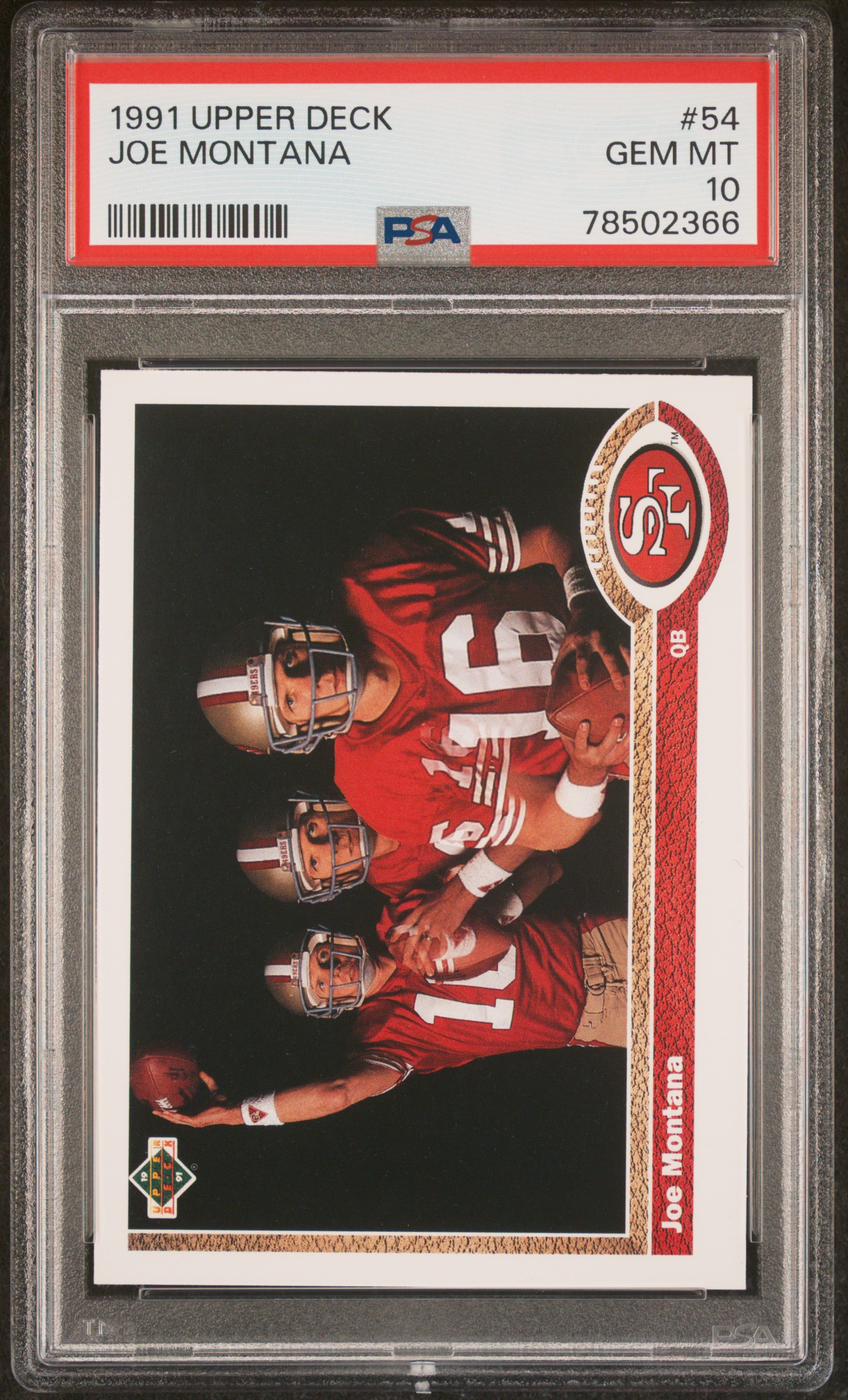 Joe Montana 1991 Upper Deck Football Card #54 Graded PSA 10
