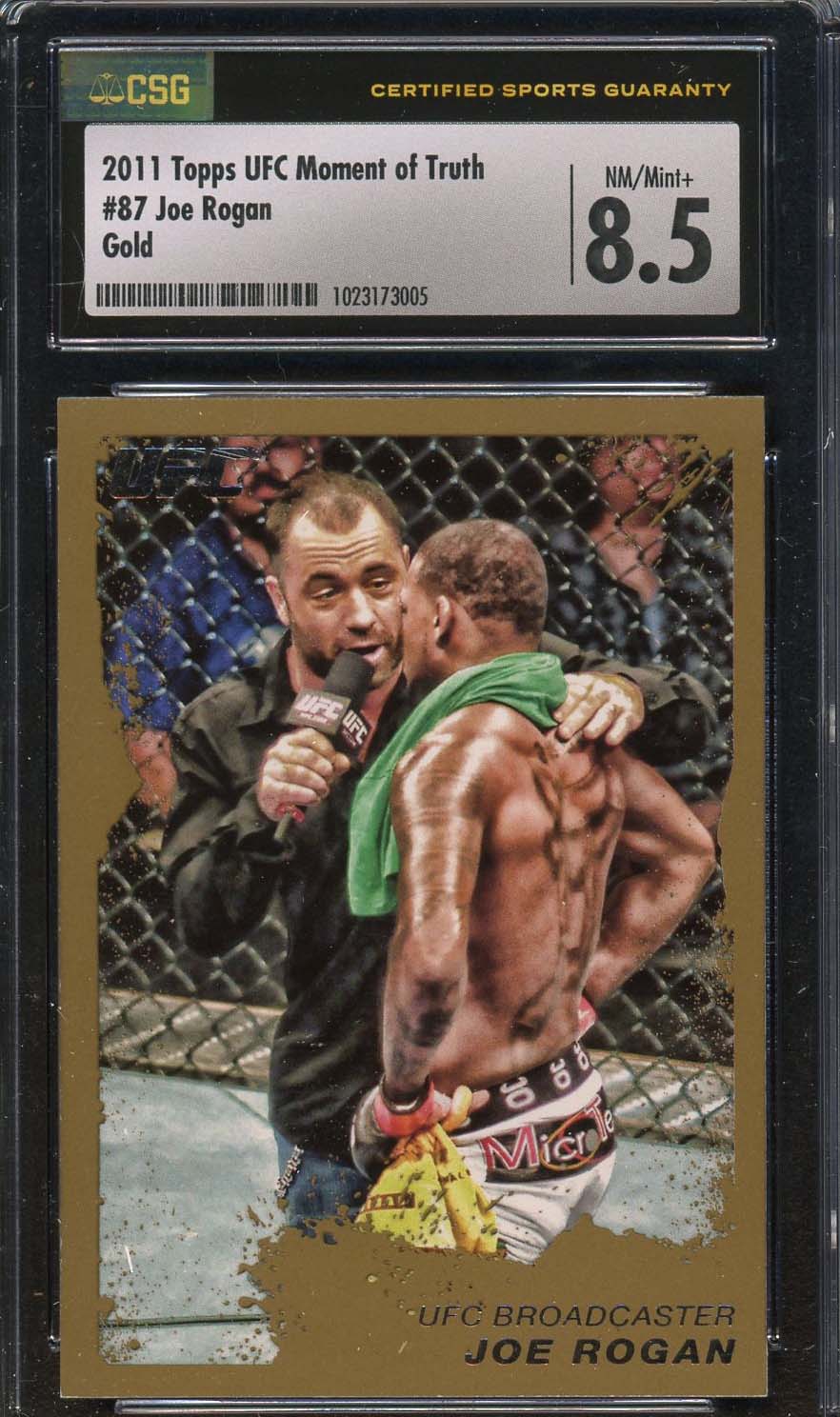Joe Rogan 2011 Topps Gold UFC Moment of Truth MMA Card #87 Graded CSG 8.5