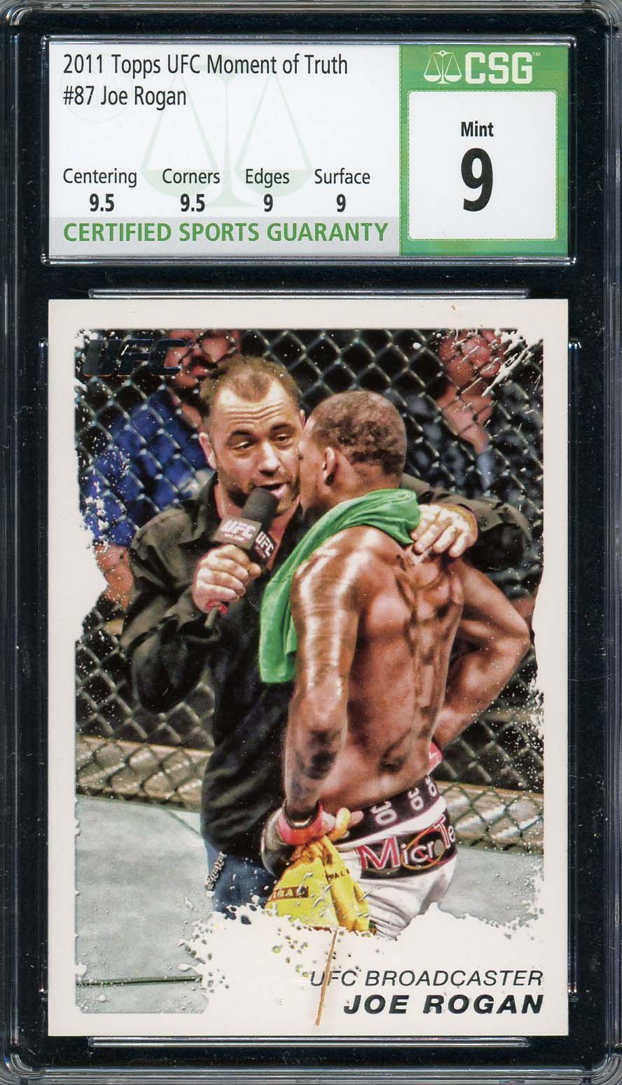 Joe Rogan 2011 Topps UFC Moment of Truth MMA Card #87 Graded CSG 9 Joe Rogan 2011 Topps UFC Moment of Truth MMA Card #87 Graded CSG 9