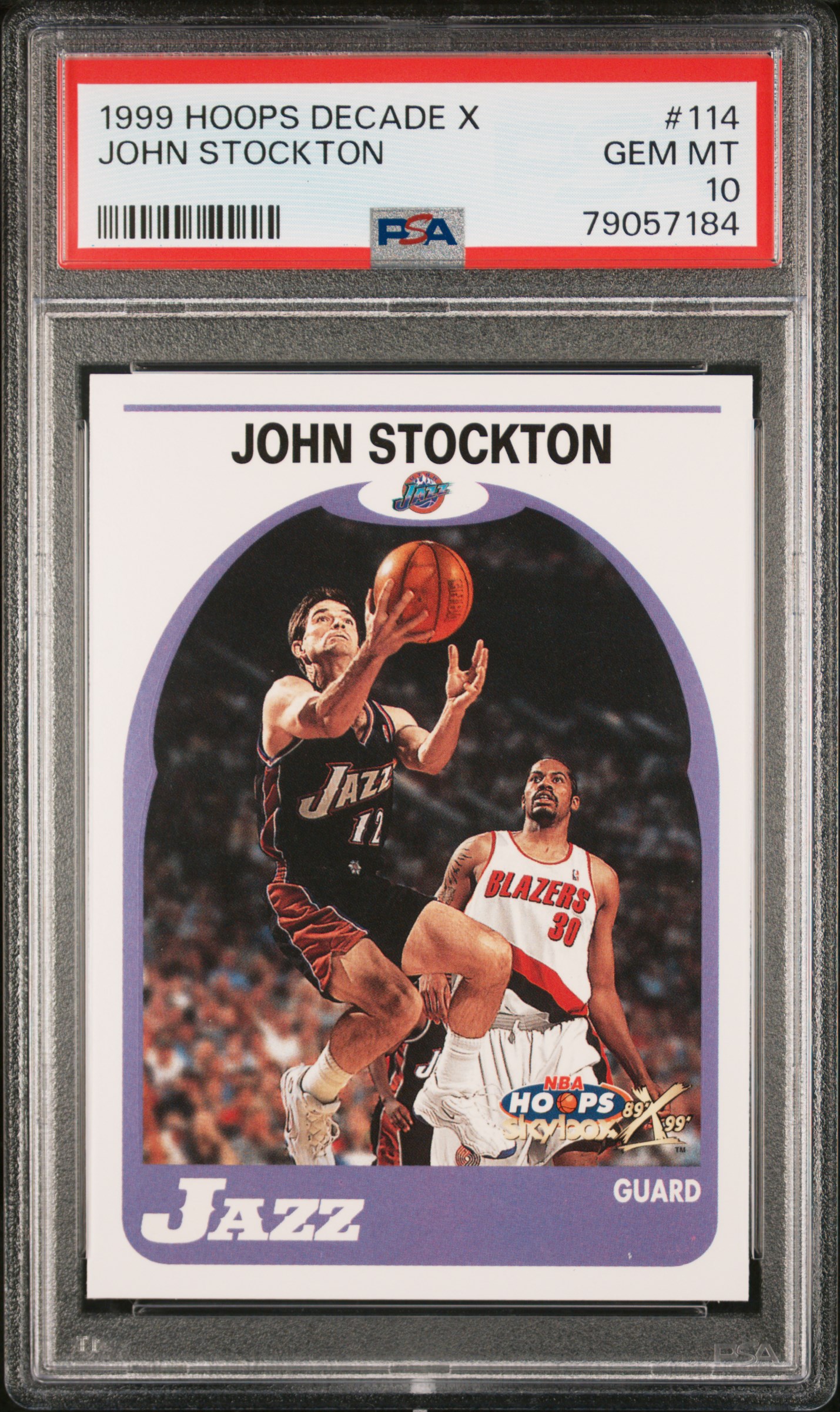 John Stockton 1999 Skybox Hoops Decade X Basketball Card #114 Graded PSA 10
