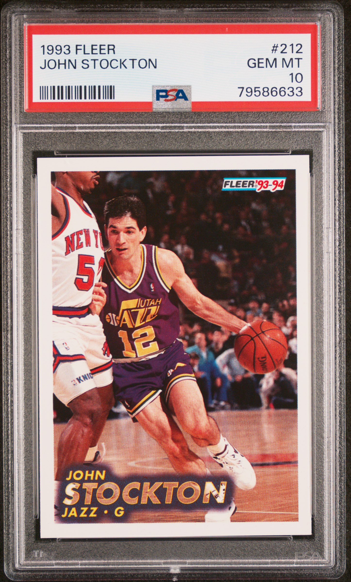 John Stockton 1993 Fleer Basketball Card #212 Graded PSA 10