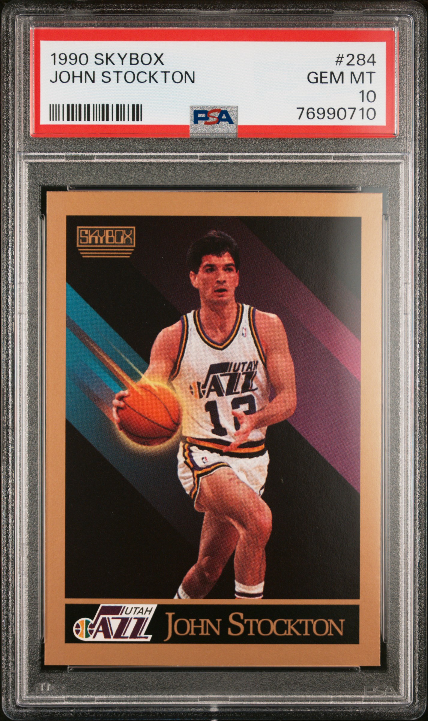 John Stockton 1990 Skybox Basketball Card #284 Graded PSA 10