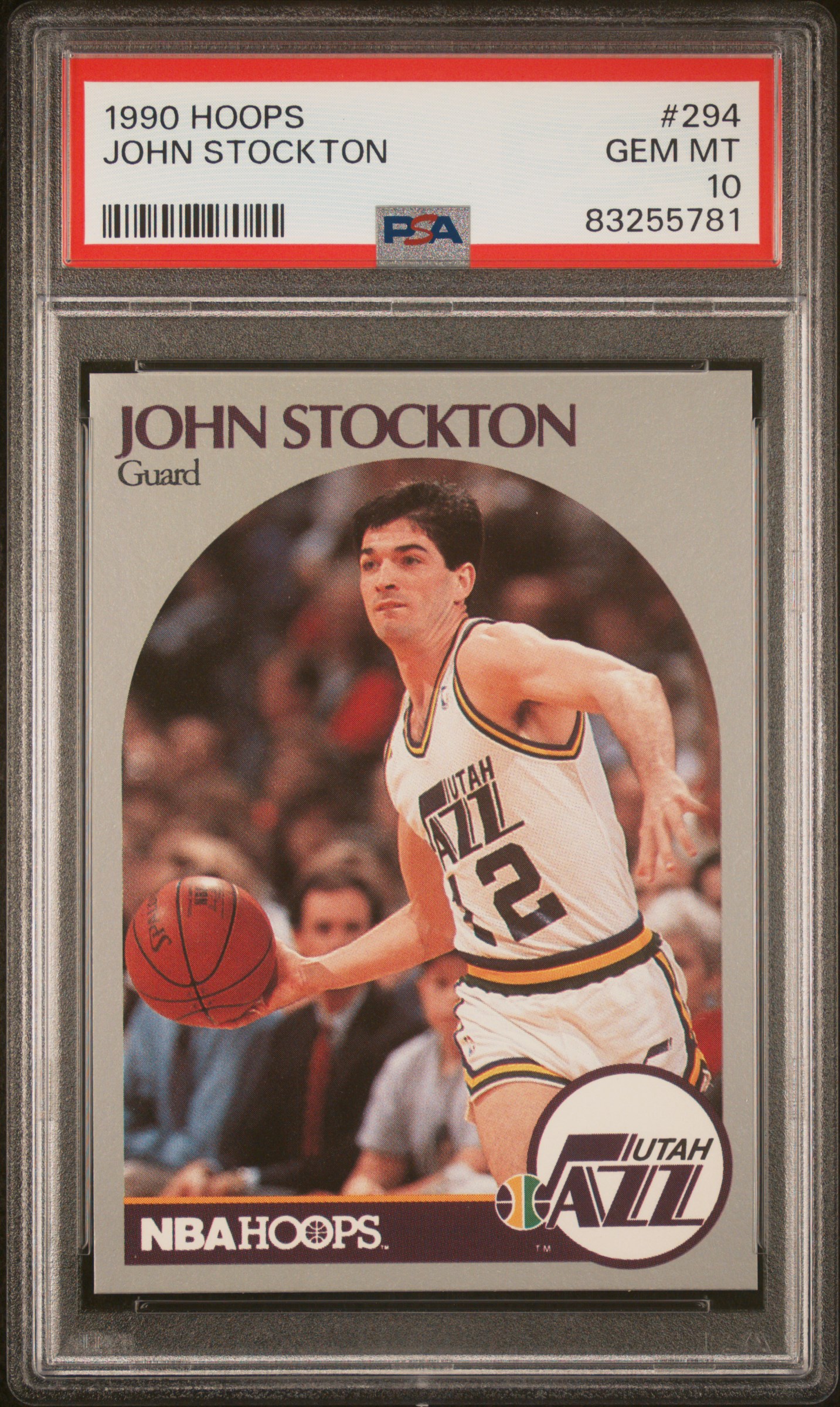 John Stockton 1990 Hoops Basketball Card #294 Graded PSA 10