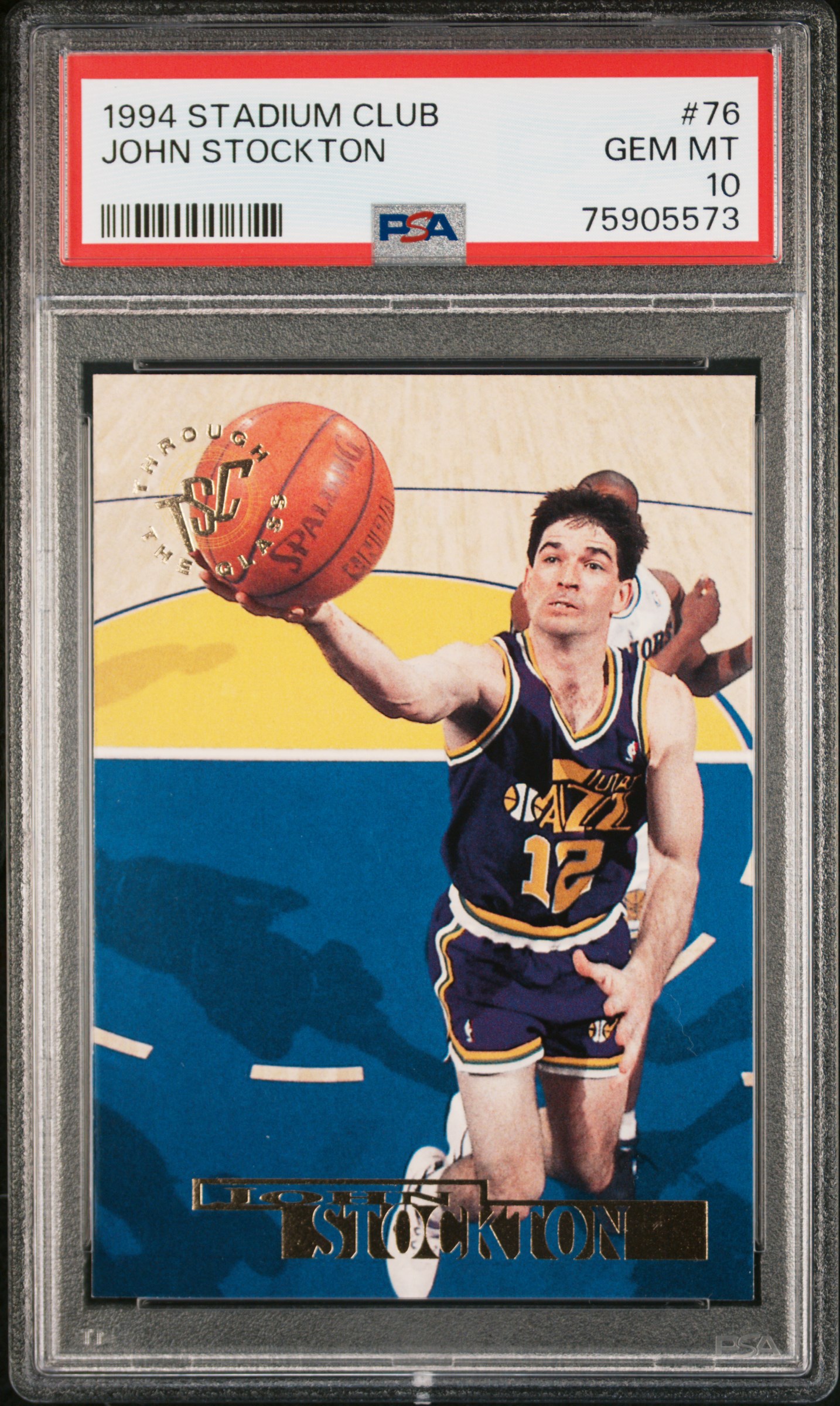 John Stockton 1994 Stadium Club Basketball Card #76 Graded PSA 10