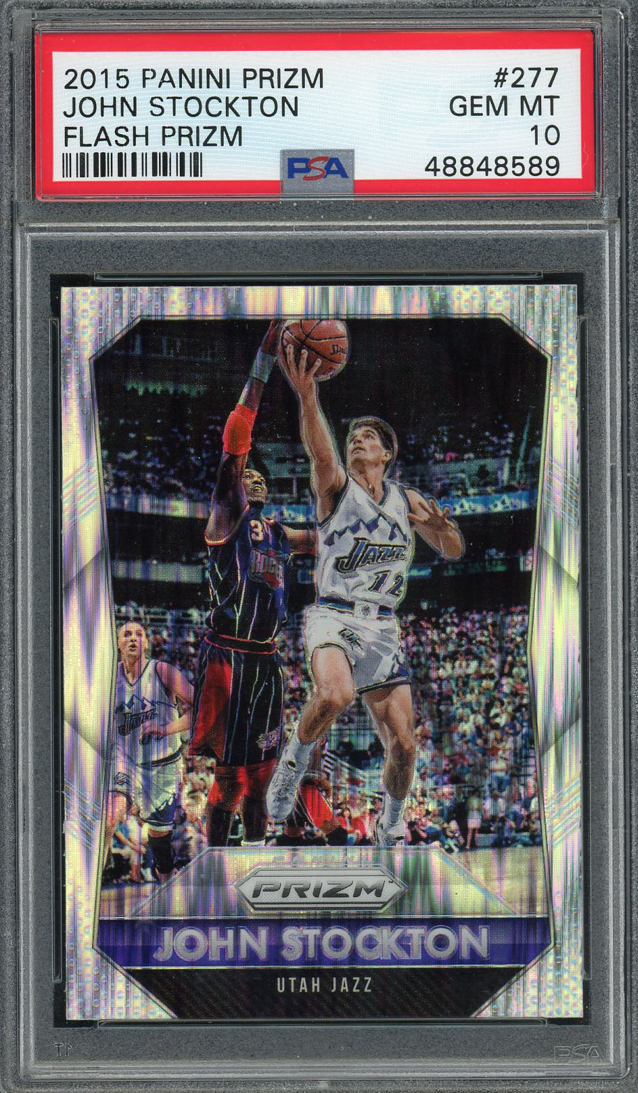 John Stockton 2015 Panini Prizm Basketball Card #277 Graded PSA 10 GEM MINT