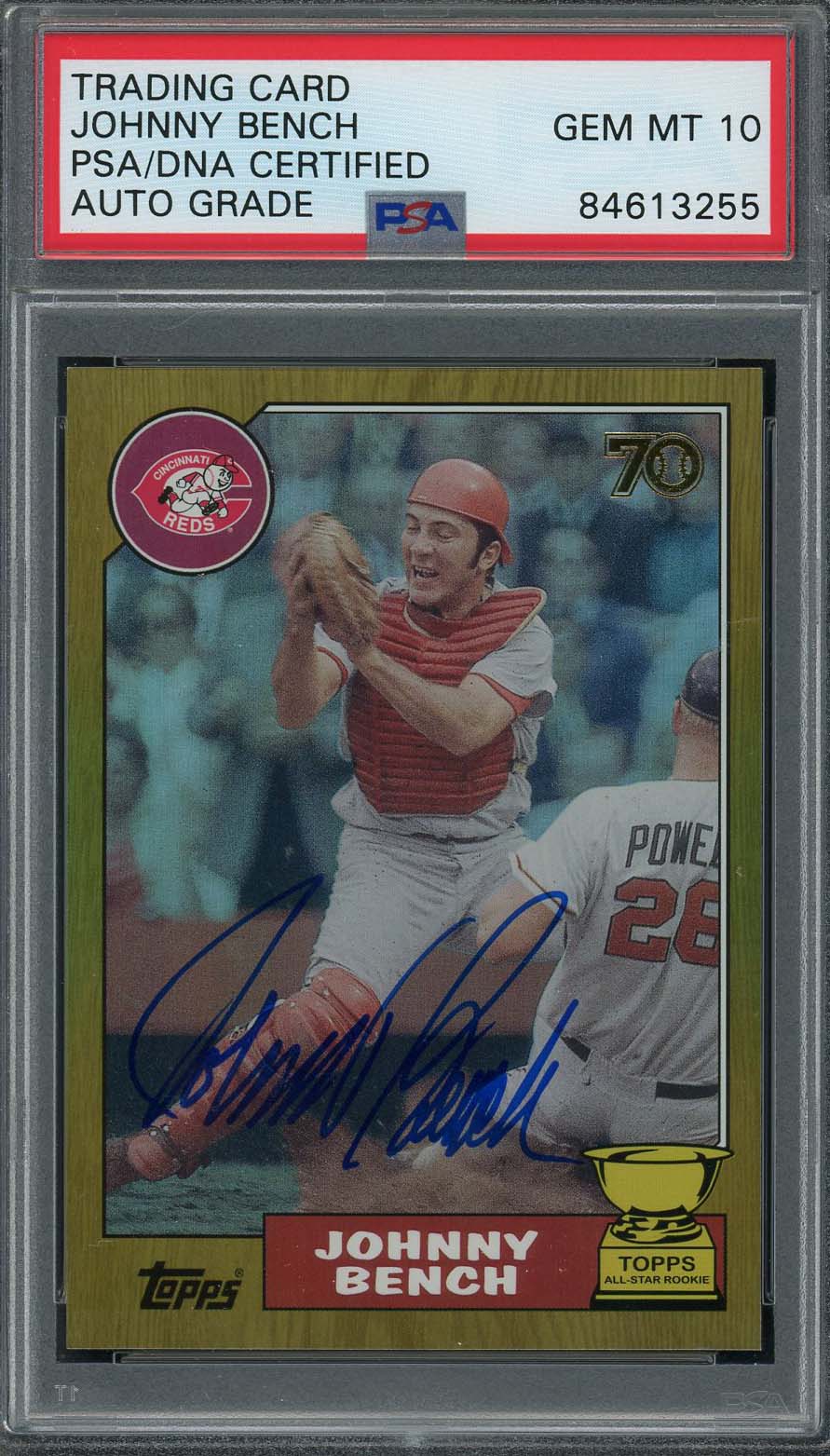 Johnny Bench Autographed 2021 Topps Rookie Gold Foil Signed Card PSA Auto 10 /50