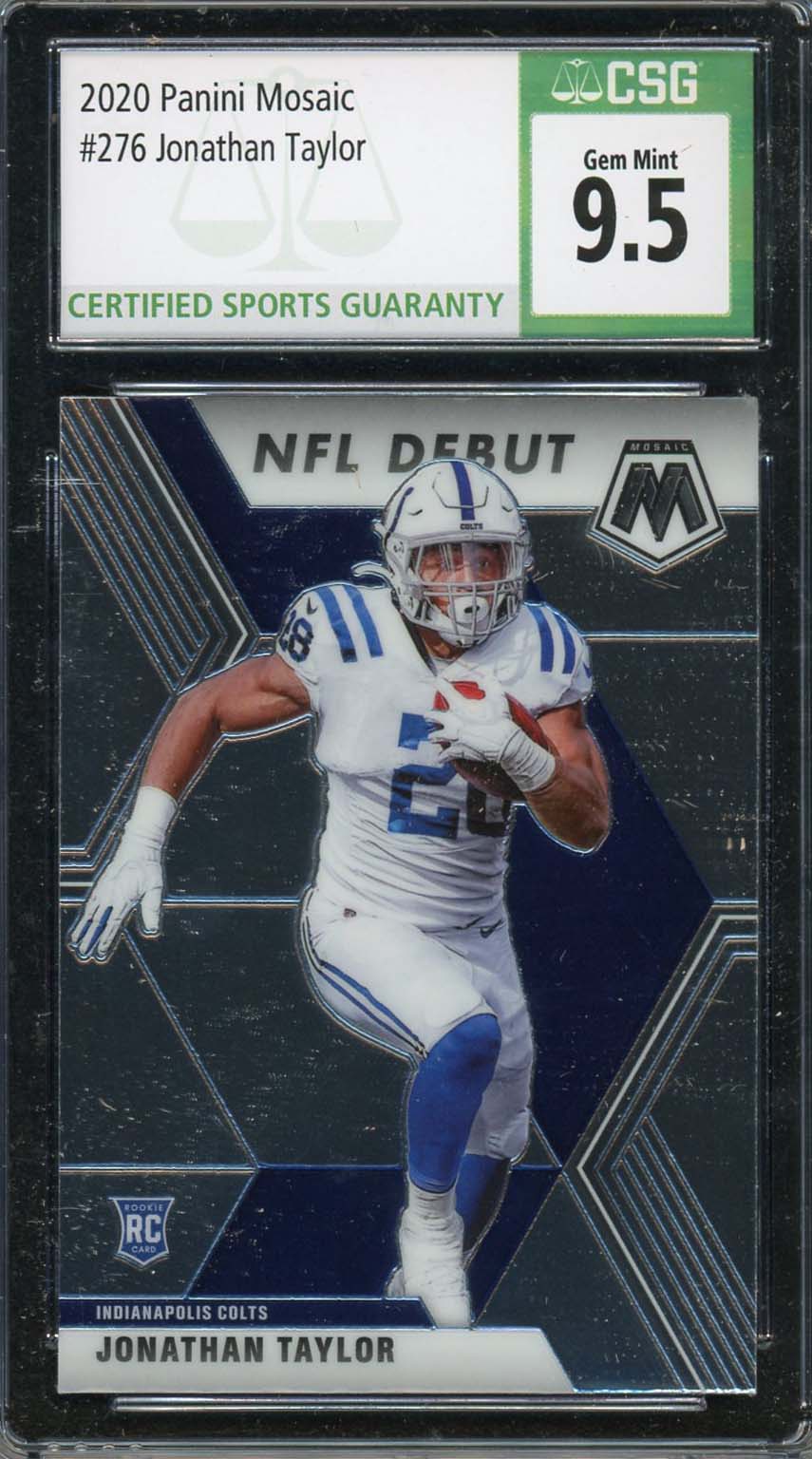 Jonathan Taylor 2020 Panini Mosaic Rookie Card #276 Graded CSG 9.5 Jonathan Taylor 2020 Panini Mosaic Rookie Card #276 Graded CSG 9.5