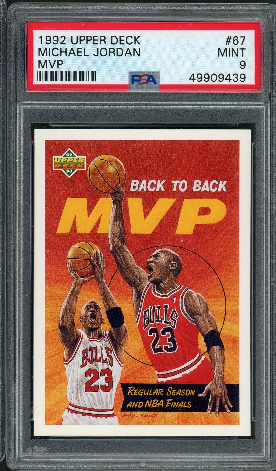 Michael Jordan 1992 Upper Deck MVP Basketball Card #67 Graded PSA 9 MINT