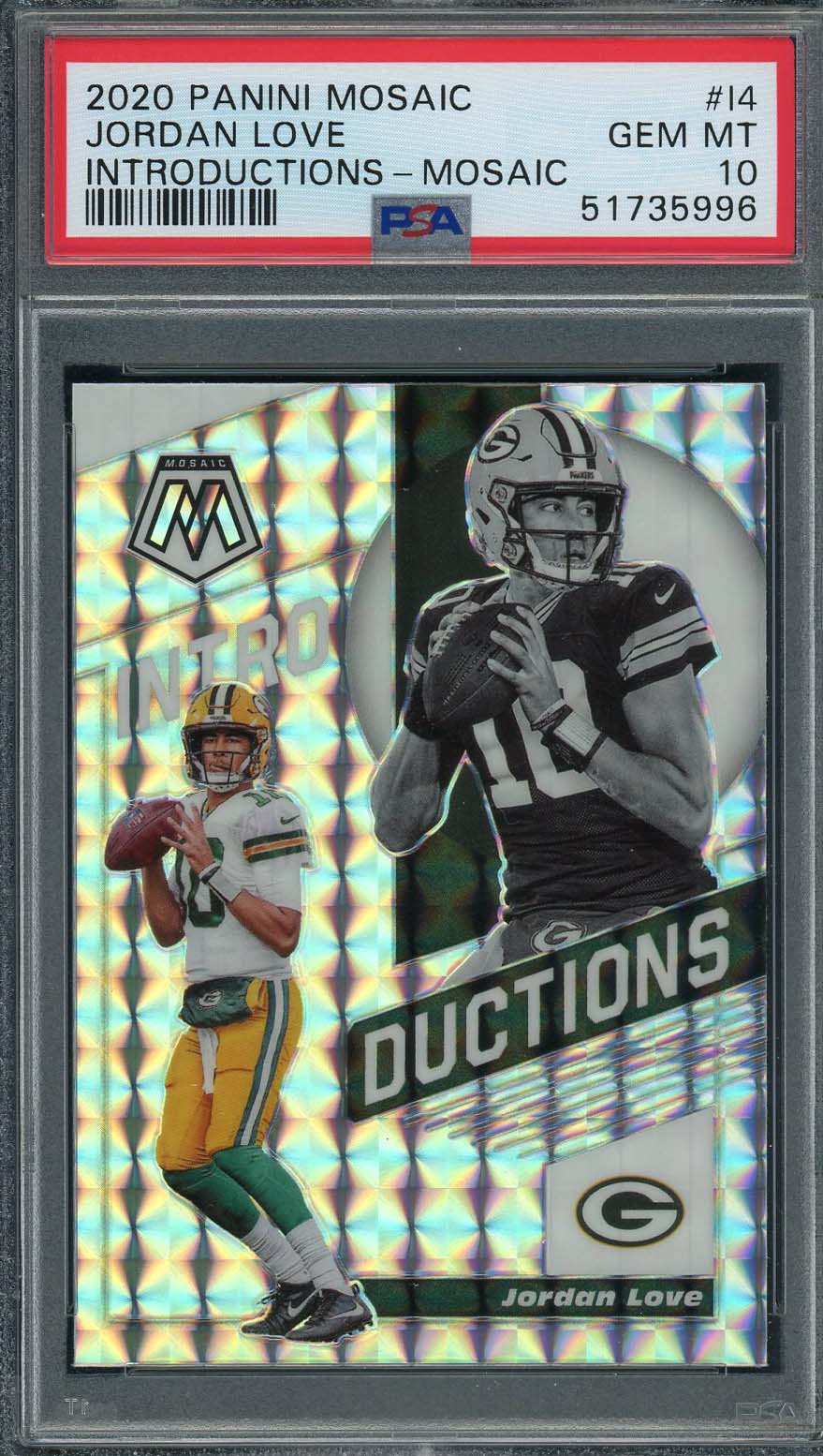 Jordan Love 2020 Panini Mosaic Introductions Rookie Card #I4 PSA 10 Jordan Love 2020 Panini Mosaic Introductions Rookie Card #I4 PSA 10