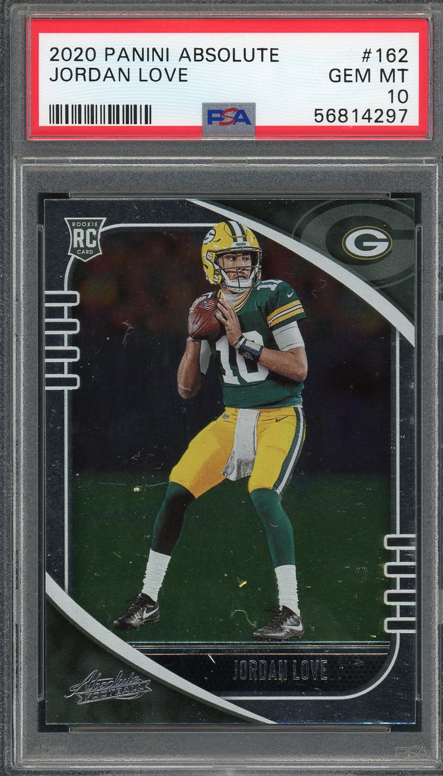 Jordan Love 2020 Panini Absolute Football Rookie Card #162 Graded PSA 10
