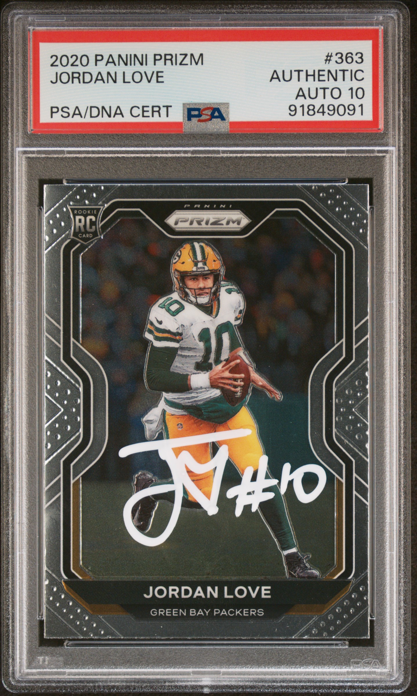 Jordan Love 2020 Panini Prizm Signed Rookie Card #363 Auto Graded PSA 10 1849091