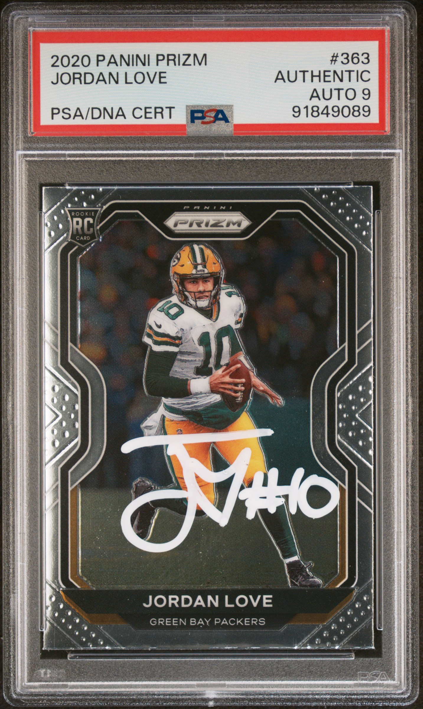 Jordan Love 2020 Panini Prizm Signed Rookie Card #363 Auto Graded PSA 9 91849089