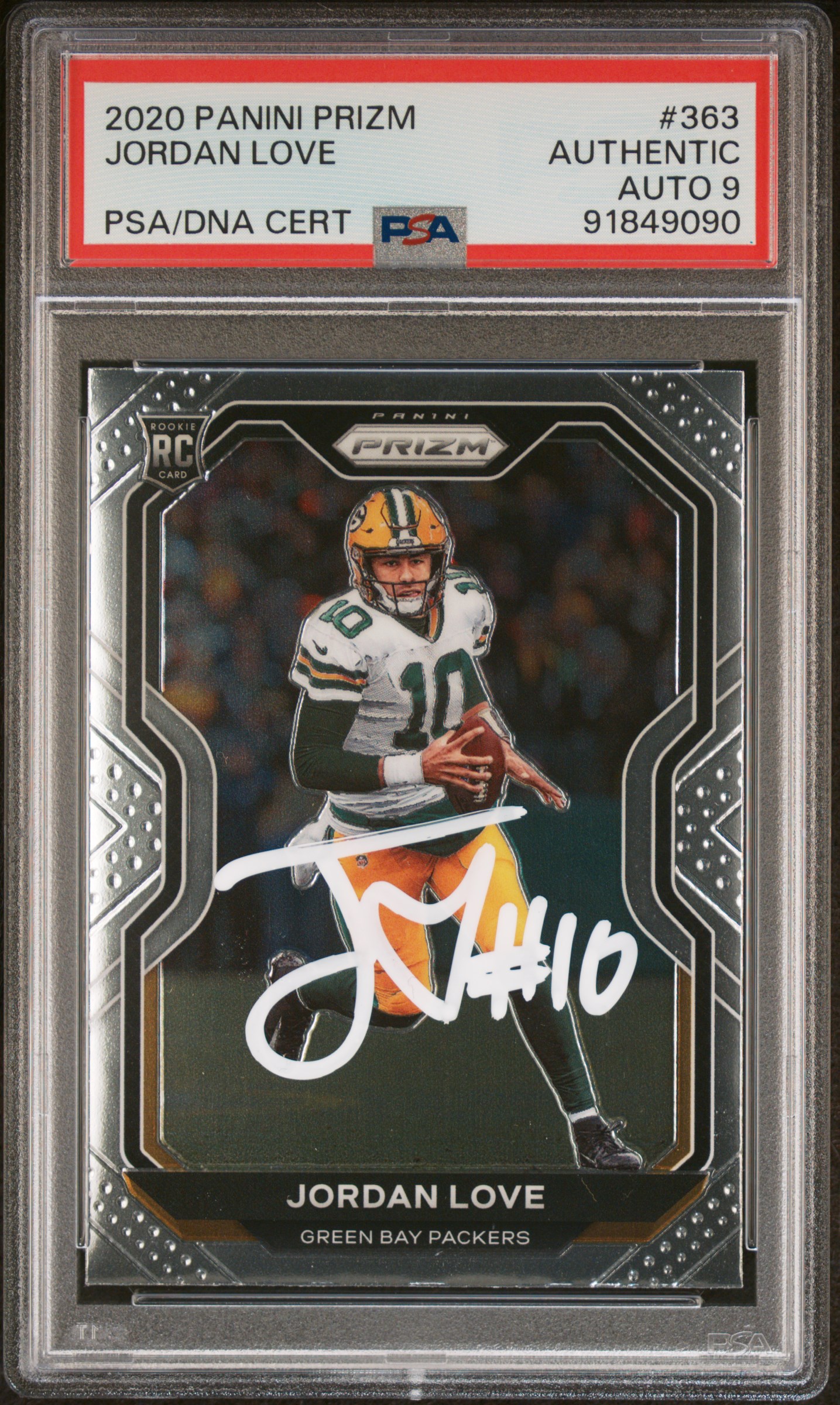 Jordan Love 2020 Panini Prizm Signed Rookie Card #363 Auto Graded PSA 9 91849090