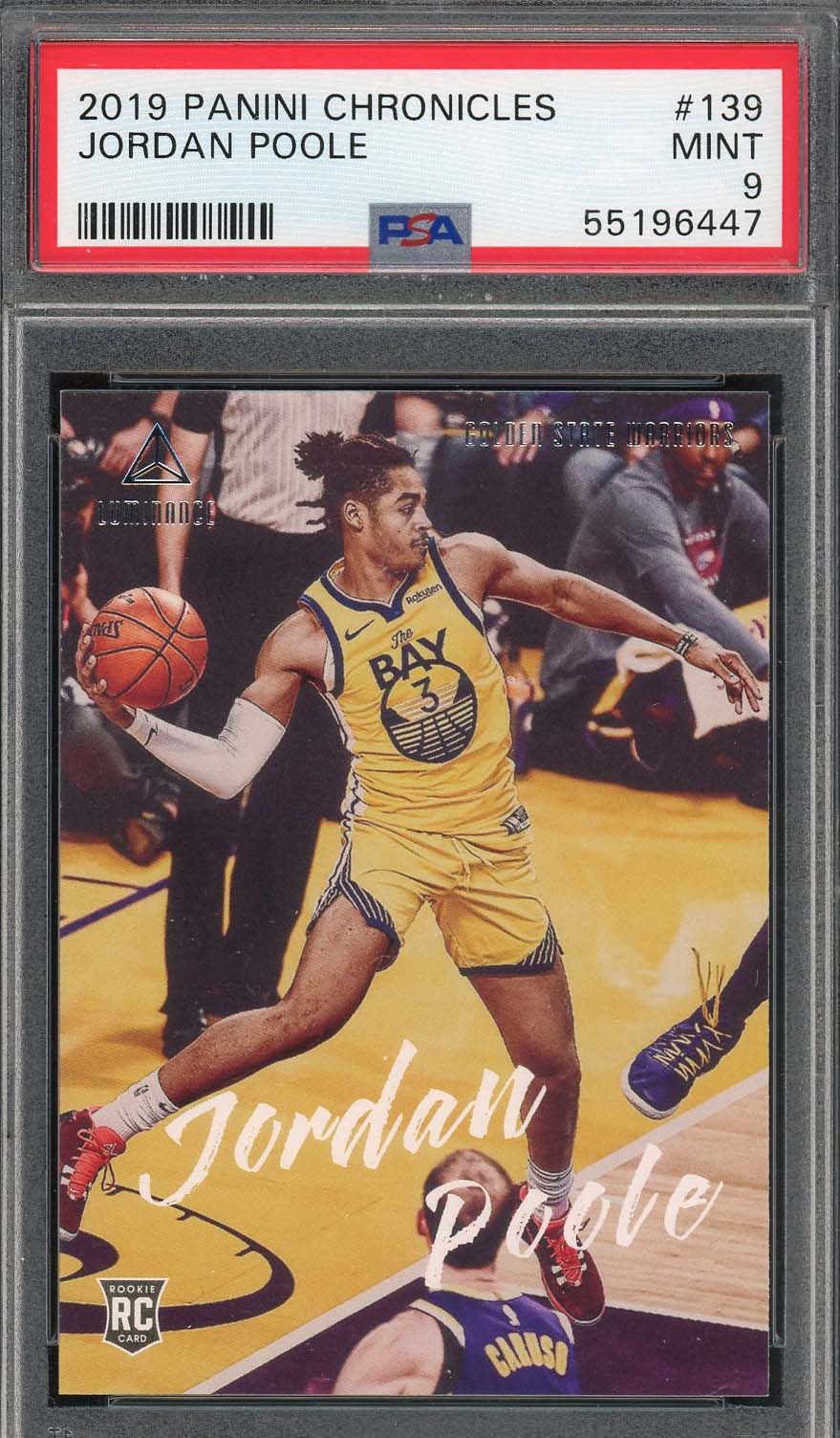 Jordan Poole 2019 Panini Chronicles Basketball Rookie Card #139 Graded PSA 9
