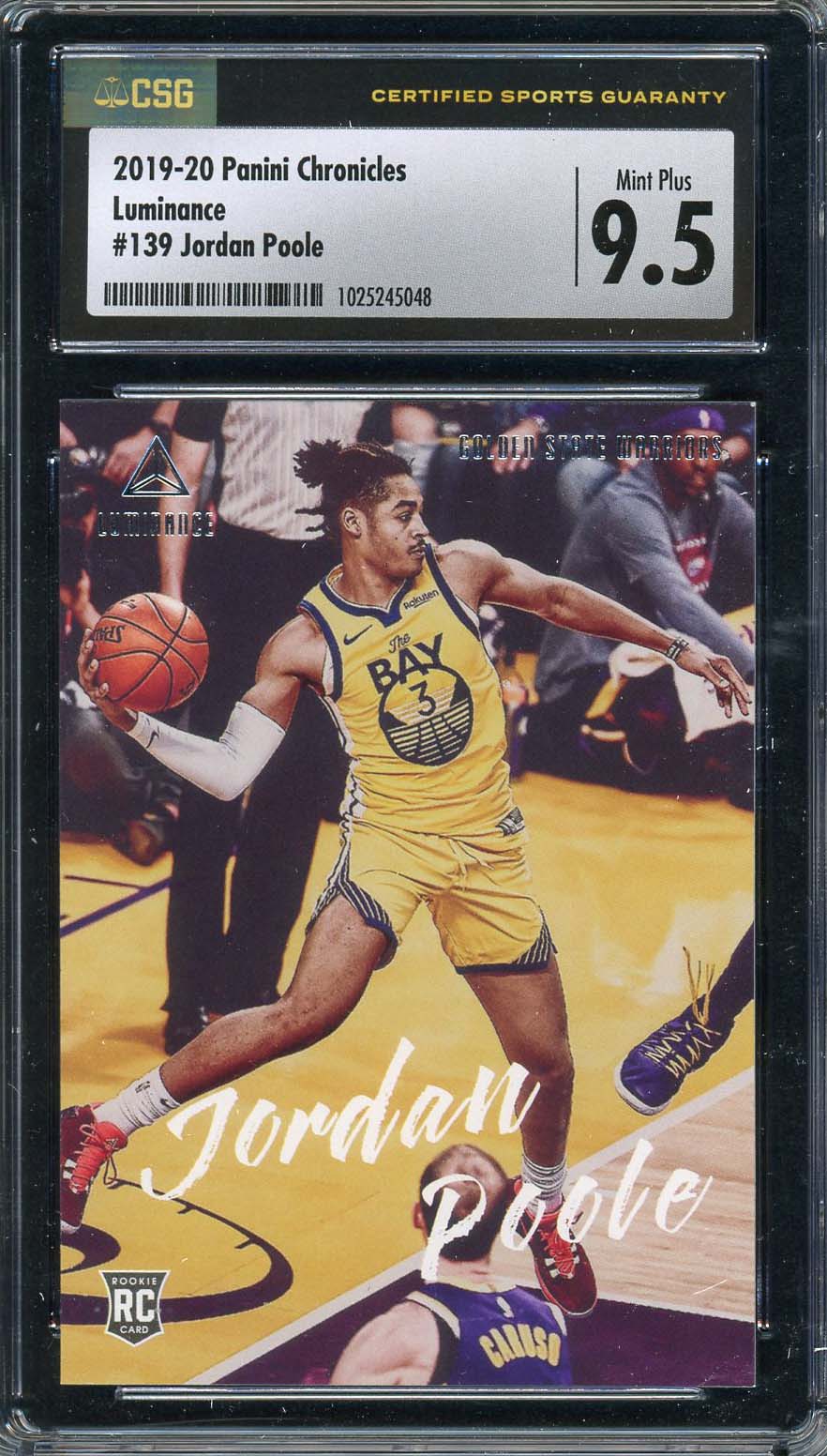 Jordan Poole 2019 Panini Chronicles Basketball Rookie Card #139 Graded CSG 9.5 Jordan Poole 2019 Panini Chronicles Basketball Rookie Card #139 Graded CSG 9.5