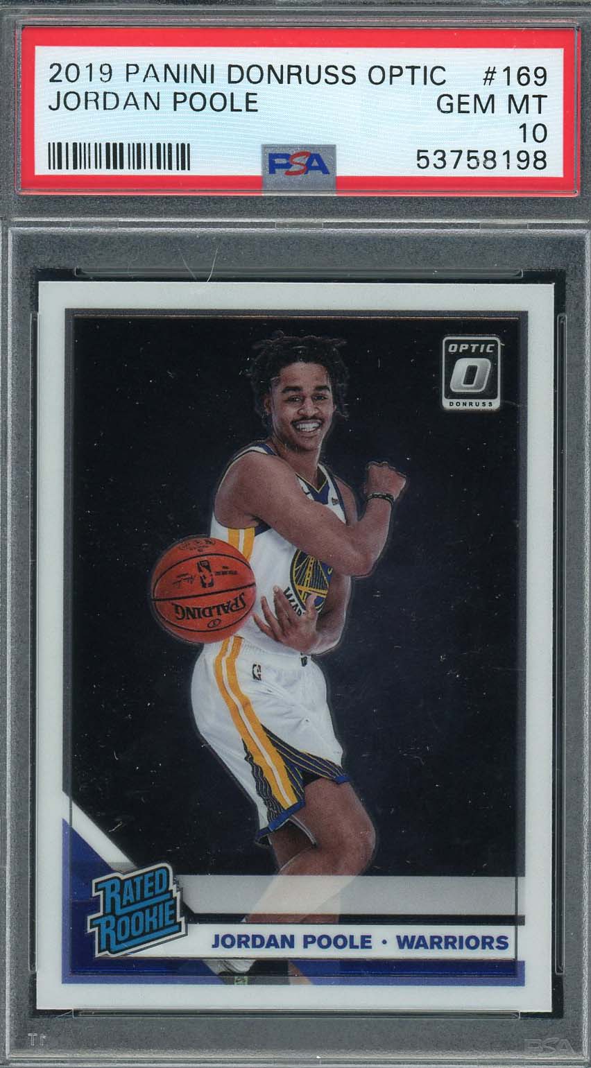 Jordan Poole 2019 Panini Donruss Optic Basketball Rookie Card #169 Graded PSA 10