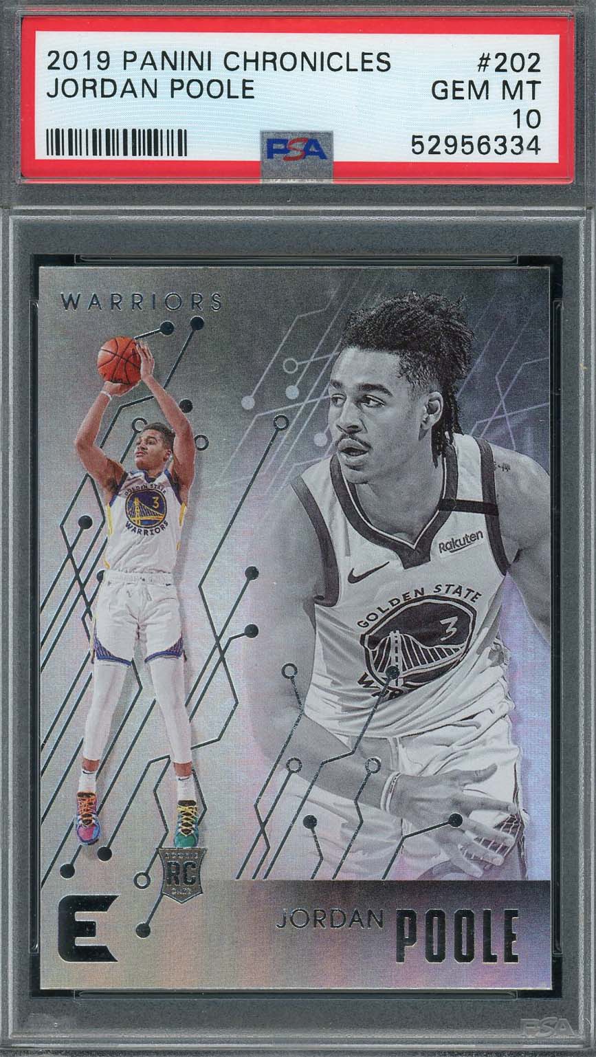 Jordan Poole 2019 Panini Chronicles Basketball Rookie Card #202 Graded PSA 10