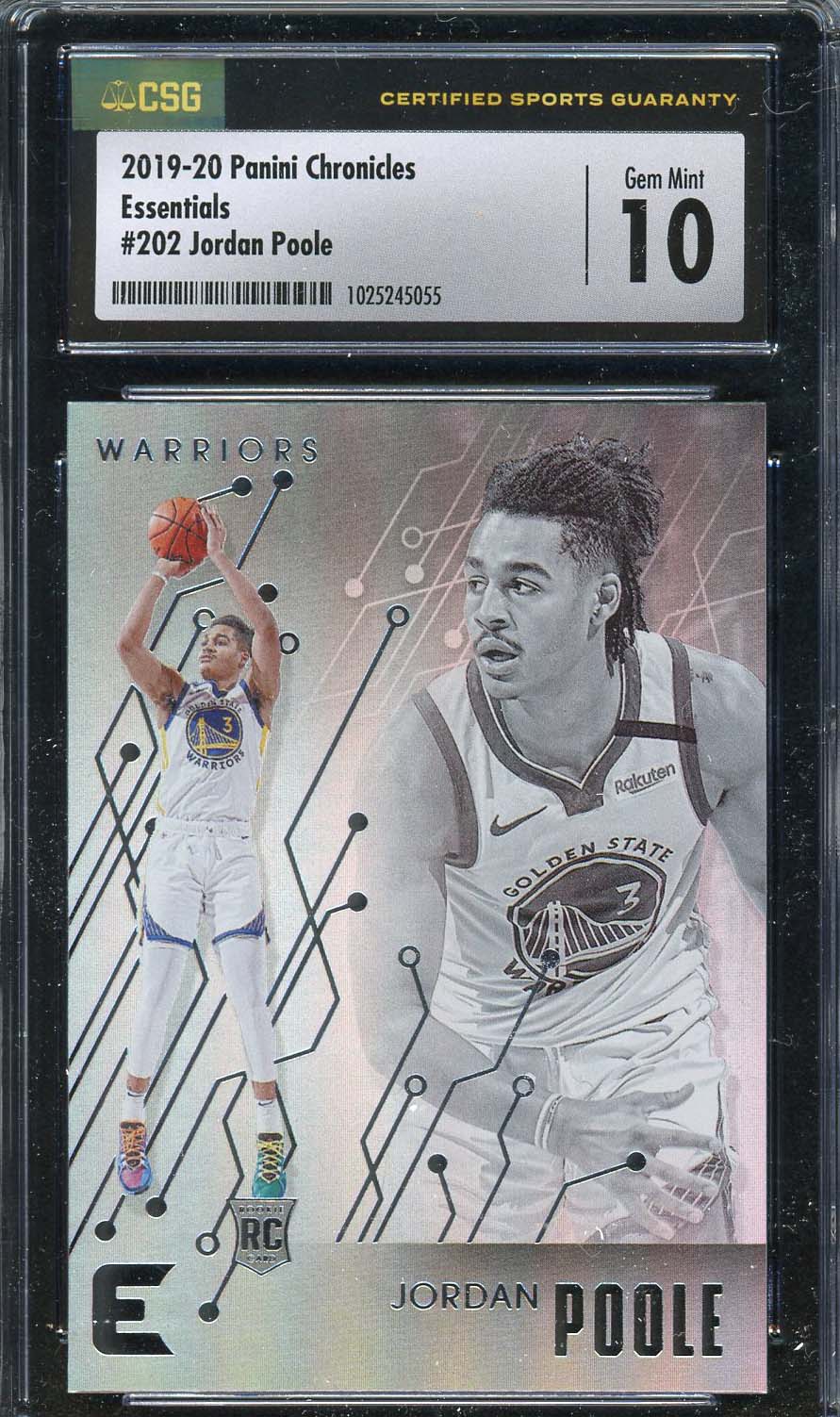Jordan Poole 2019 Panini Chronicles Basketball Rookie Card #202 Graded CSG 10 Jordan Poole 2019 Panini Chronicles Basketball Rookie Card #202 Graded CSG 10