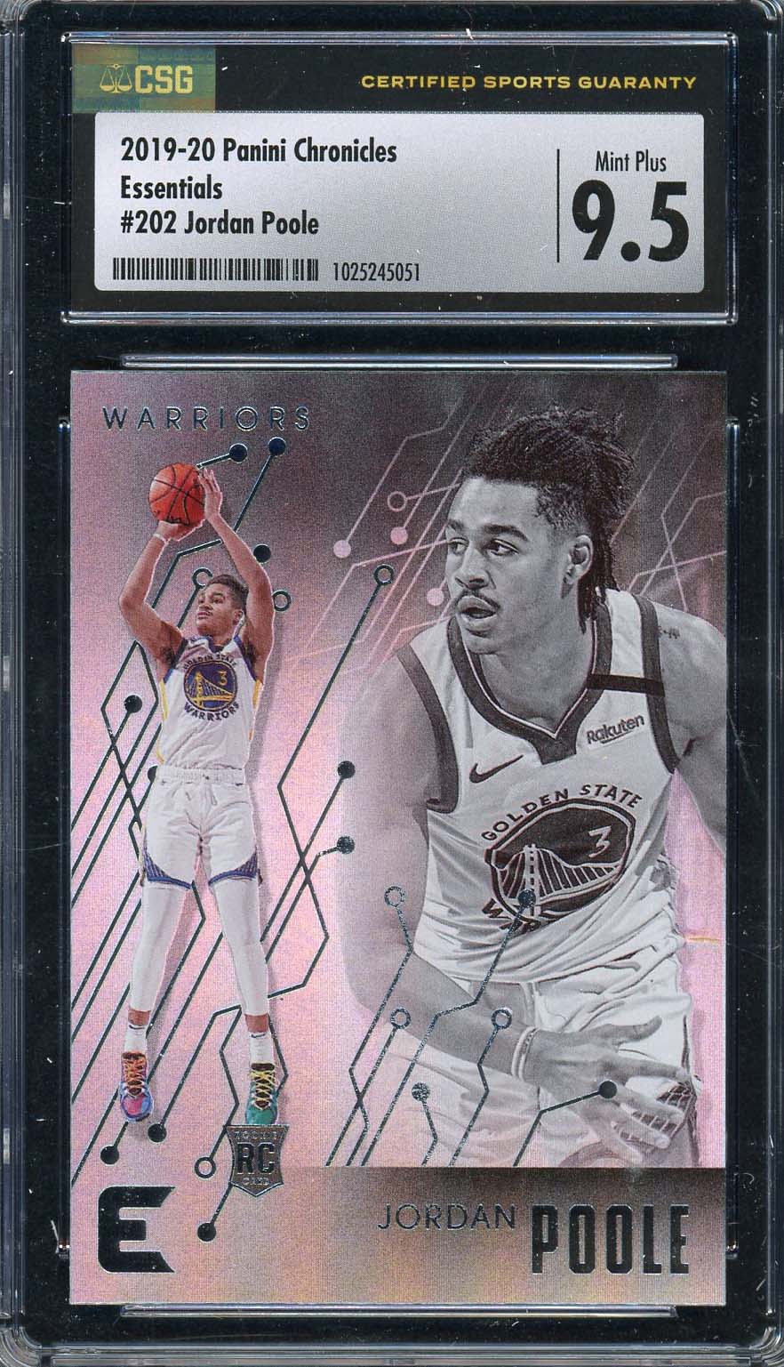Jordan Poole 2019 Panini Chronicles Basketball Rookie Card #202 Graded CSG 9.5 Jordan Poole 2019 Panini Chronicles Basketball Rookie Card #202 Graded CSG 9.5