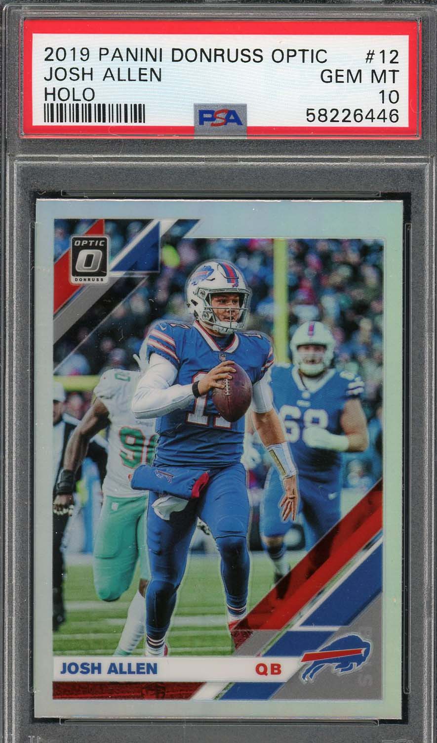 Josh Allen 2019 Panini Donruss Optic Holo Football Card #12 Graded PSA 10