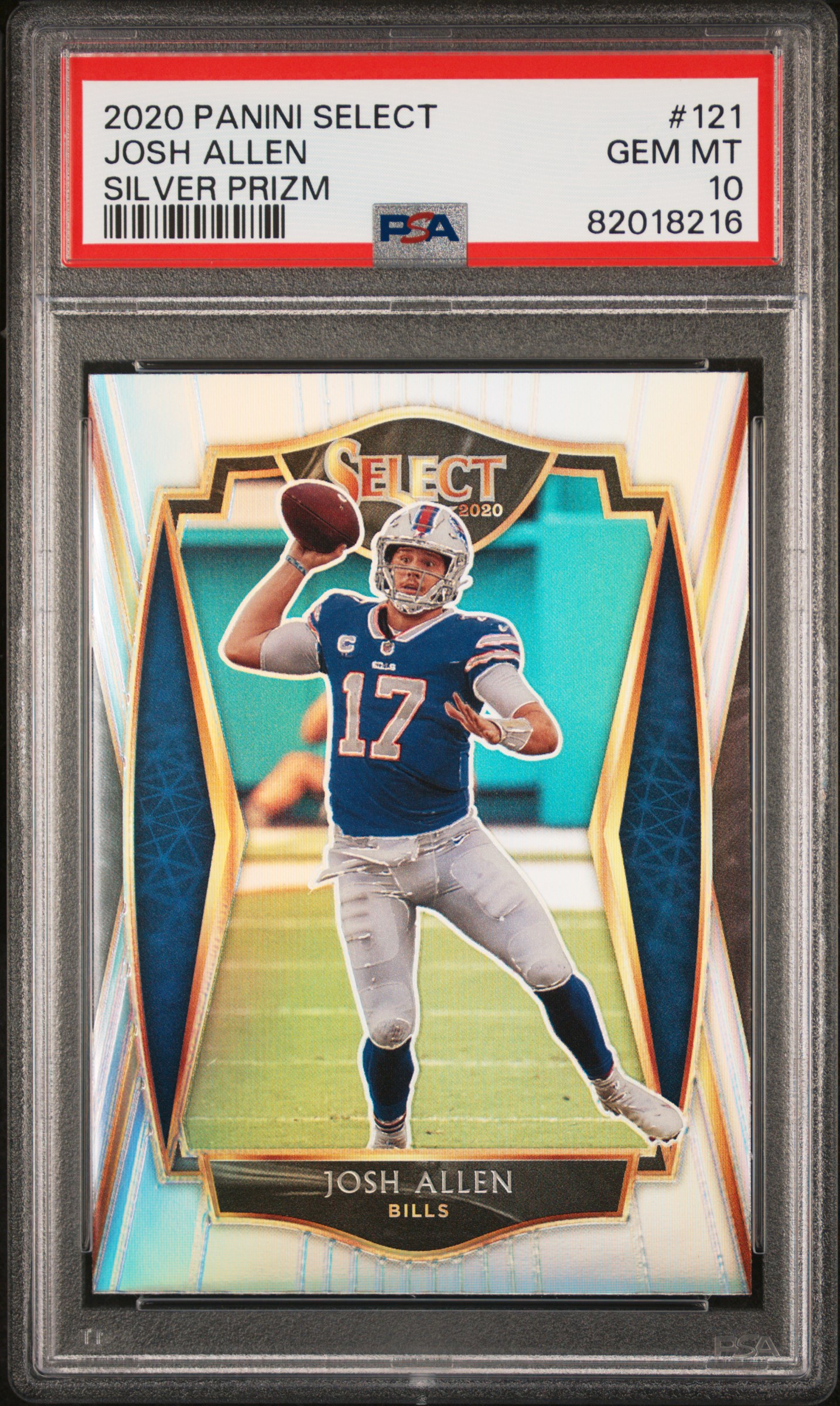 Josh Allen 2020 Panini Select Silver Prizm Football Card #121 Graded PSA 10
