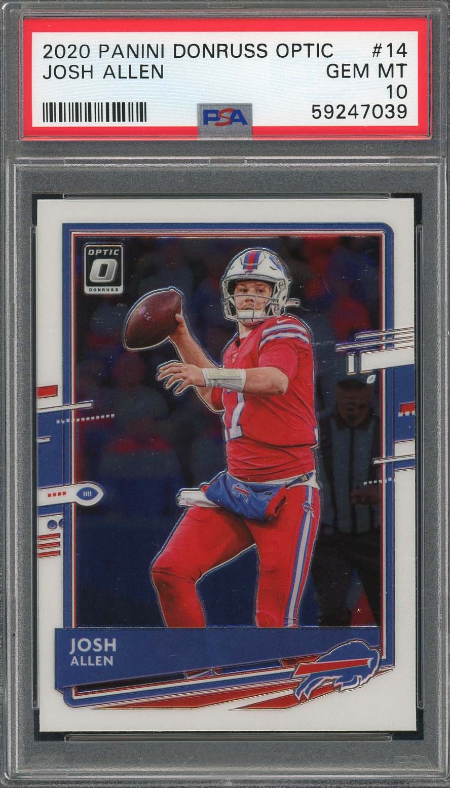 Josh Allen 2020 Panini Donruss Optic Football Card #14 Graded PSA 10