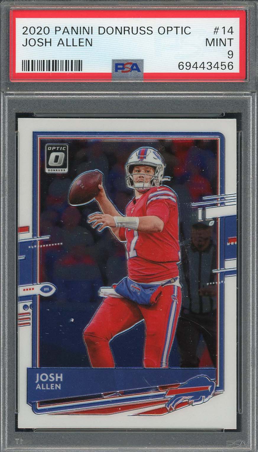 Josh Allen 2020 Panini Donruss Optic Football Card #14 Graded PSA 9