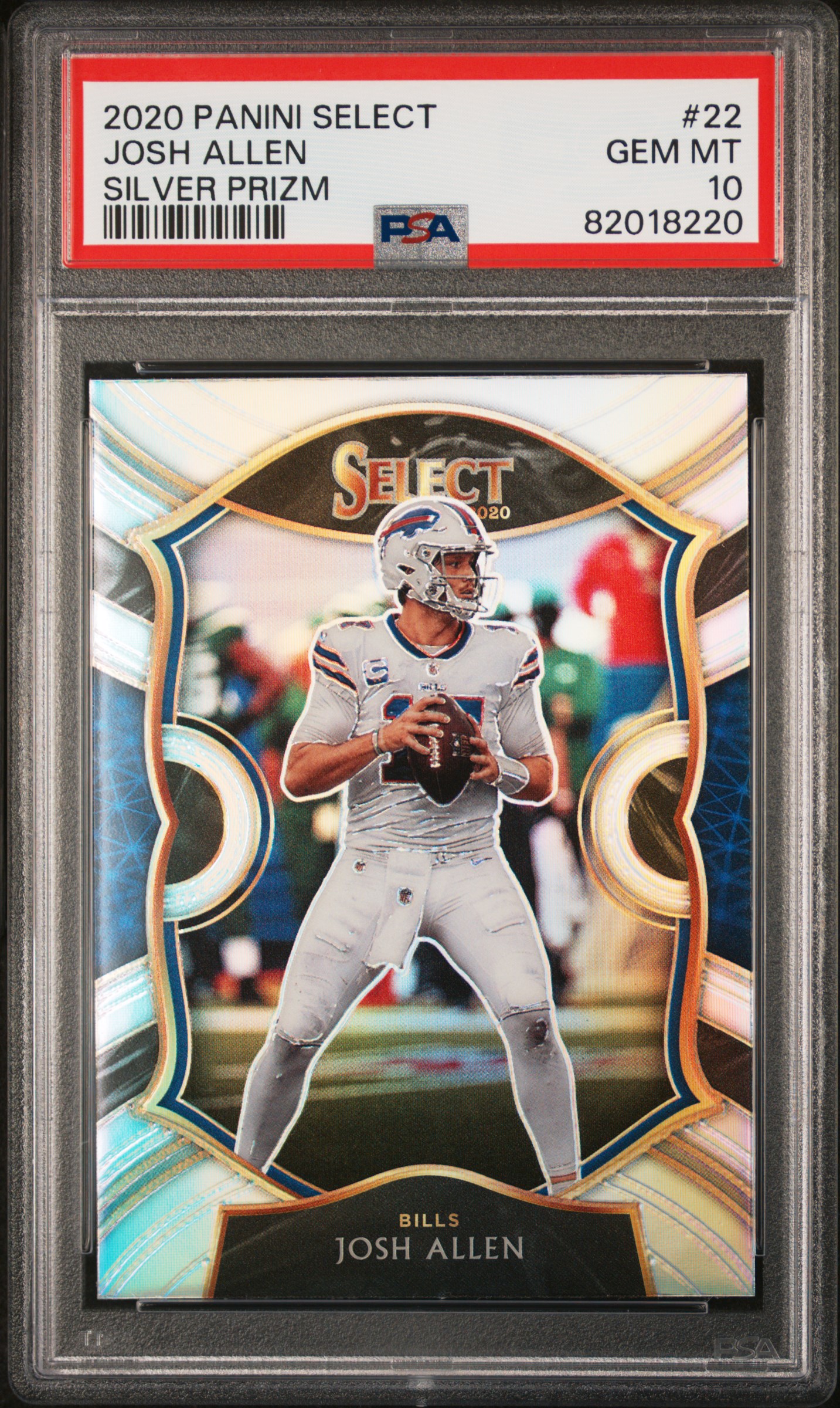 Josh Allen 2020 Panini Select Silver Prizm Football Card #22 Graded PSA 10