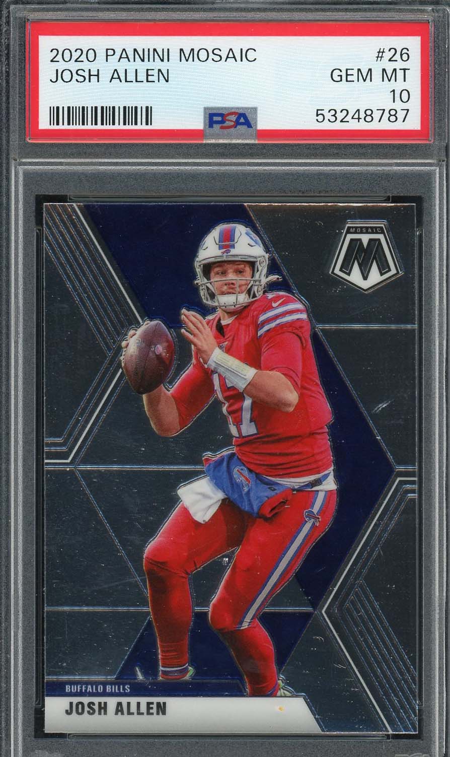 Josh Allen 2020 Panini Mosaic Football Card #26 Graded PSA 10