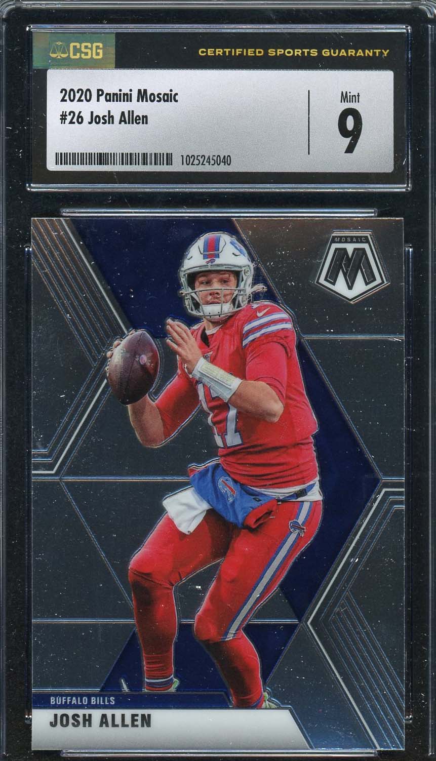 Josh Allen 2020 Panini Mosaic Football Card #26 Graded CSG 9 Josh Allen 2020 Panini Mosaic Football Card #26 Graded CSG 9