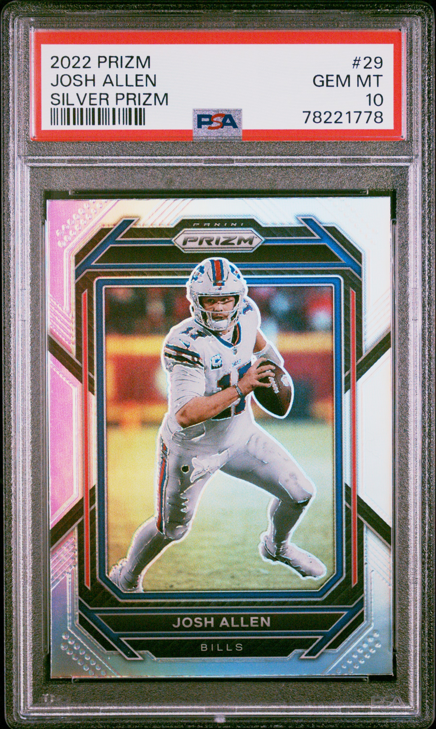 Josh Allen 2022 Panini Silver Prizm Football Card #29 Graded PSA 10