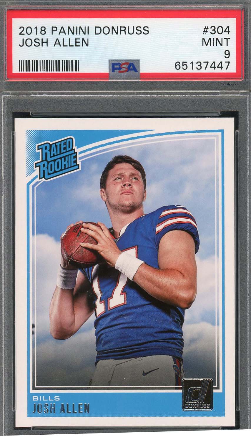 Josh Allen 2018 Panini Donruss Football Rookie Card #304 Graded PSA 9 Josh Allen 2018 Panini Donruss Football Rookie Card #304 Graded PSA 9