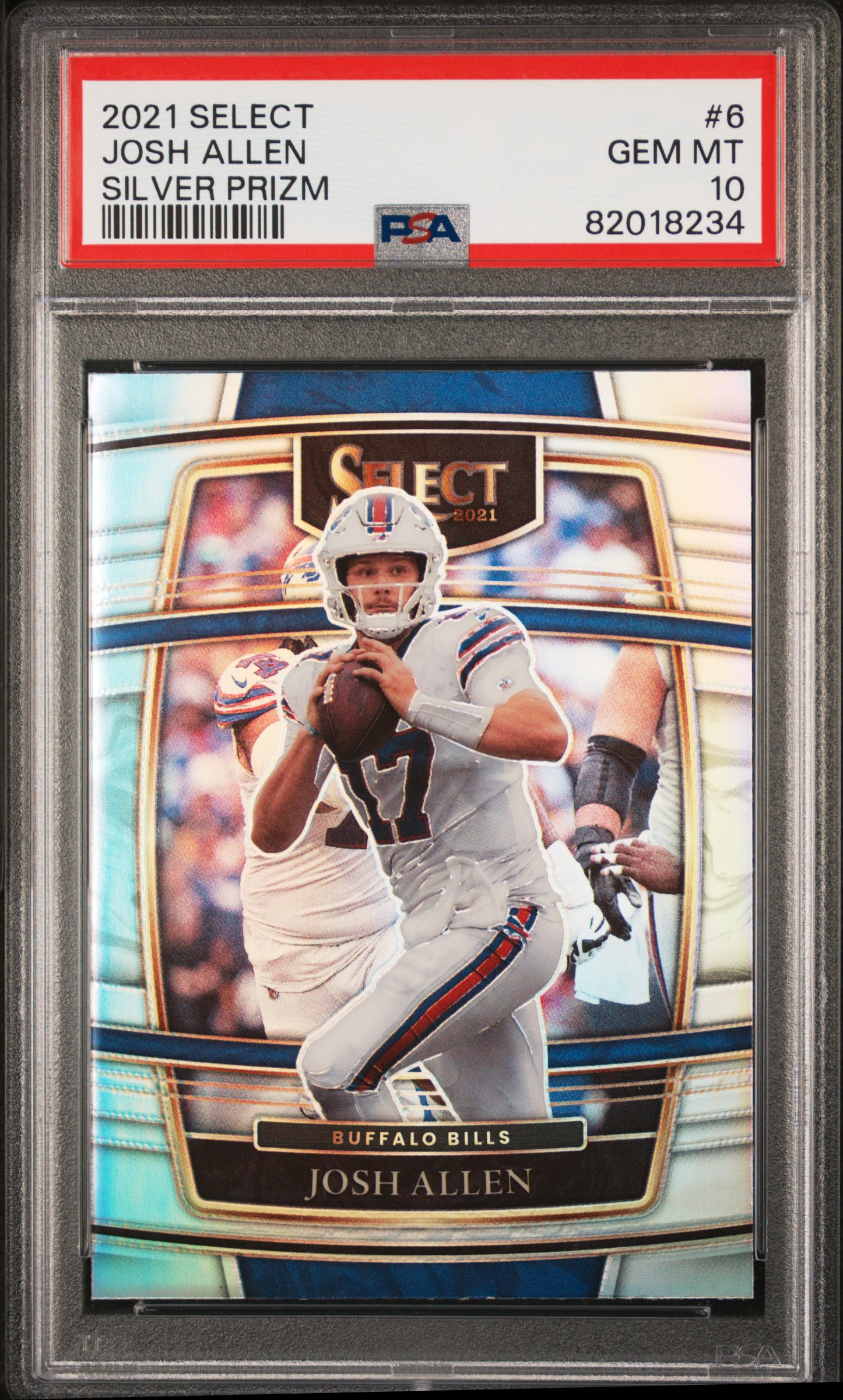 Josh Allen 2021 Panini Select Silver Prizm Football Card #6 Graded PSA 10