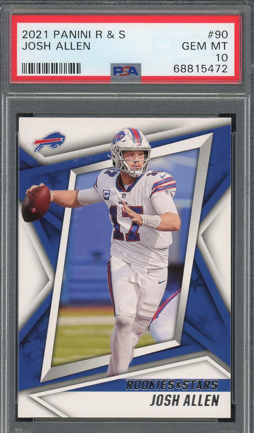Josh Allen 2021 Panini Rookies & Stars Football Card #90 Graded PSA 10