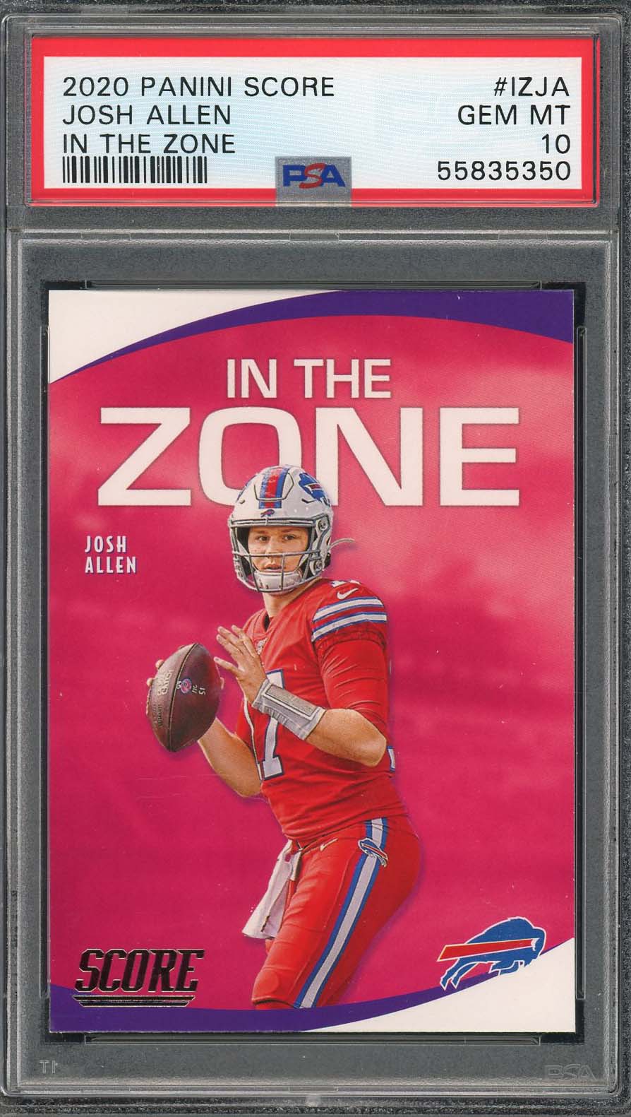 Josh Allen 2020 Panini Score In the Zone Football Card #IZJSA Graded PSA 10