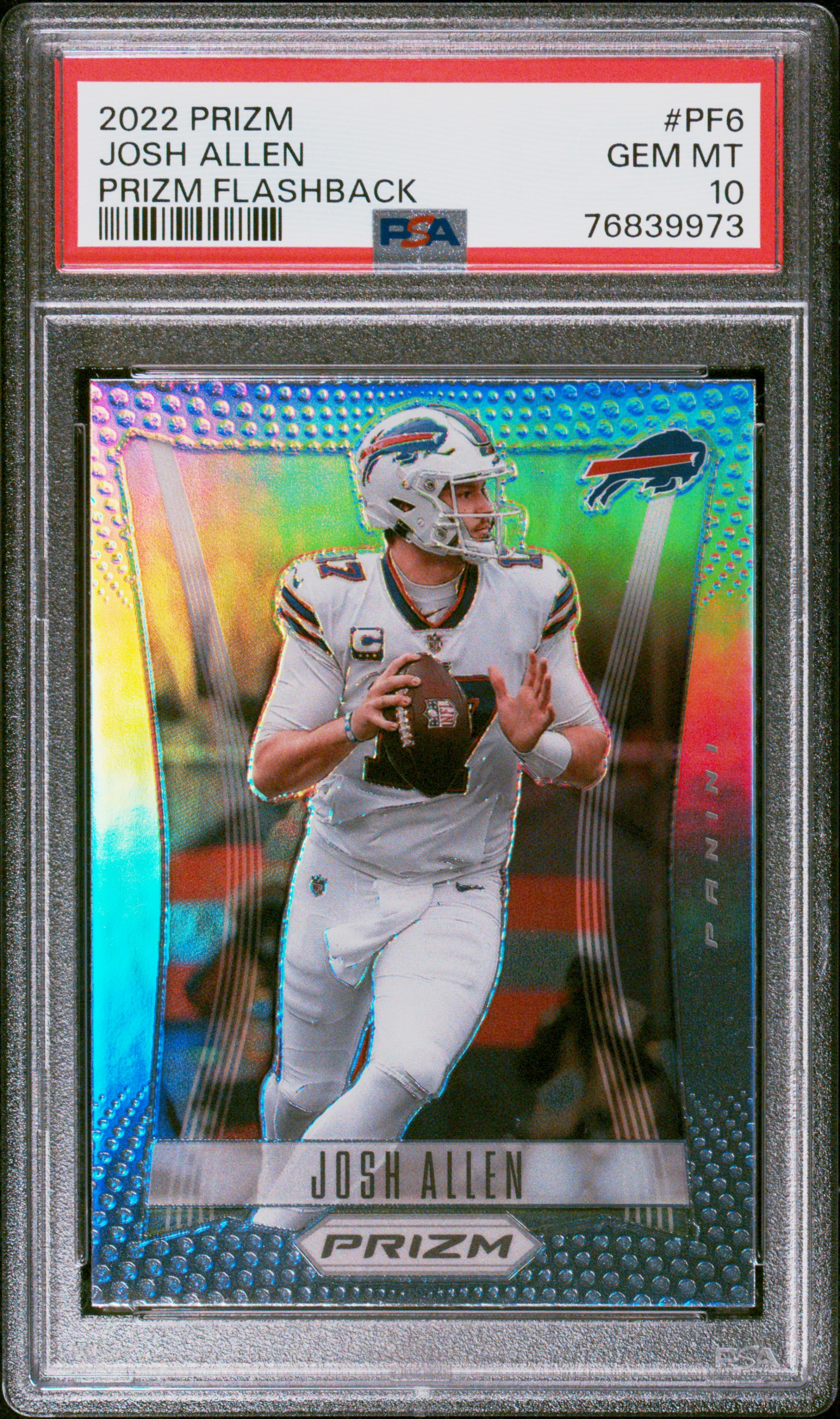 Josh Allen 2022 Panini Prizm Flashback Football Card #PF6 Graded PSA 10