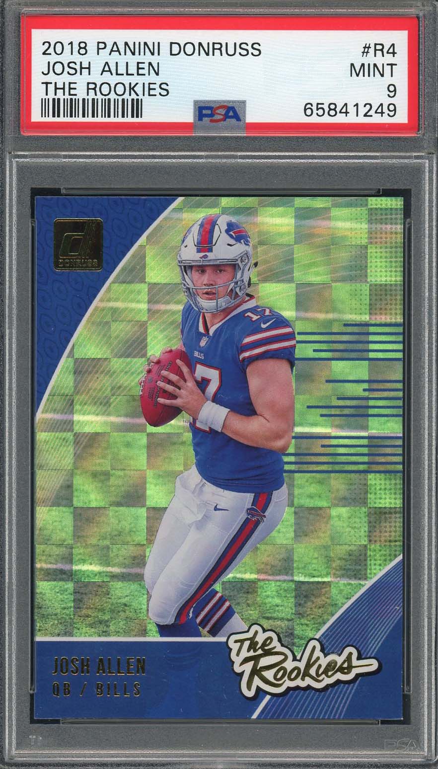 Josh Allen 2018 Panini Donruss Football Rookie Card #R4 Graded PSA 9 Josh Allen 2018 Panini Donruss Football Rookie Card #R4 Graded PSA 9